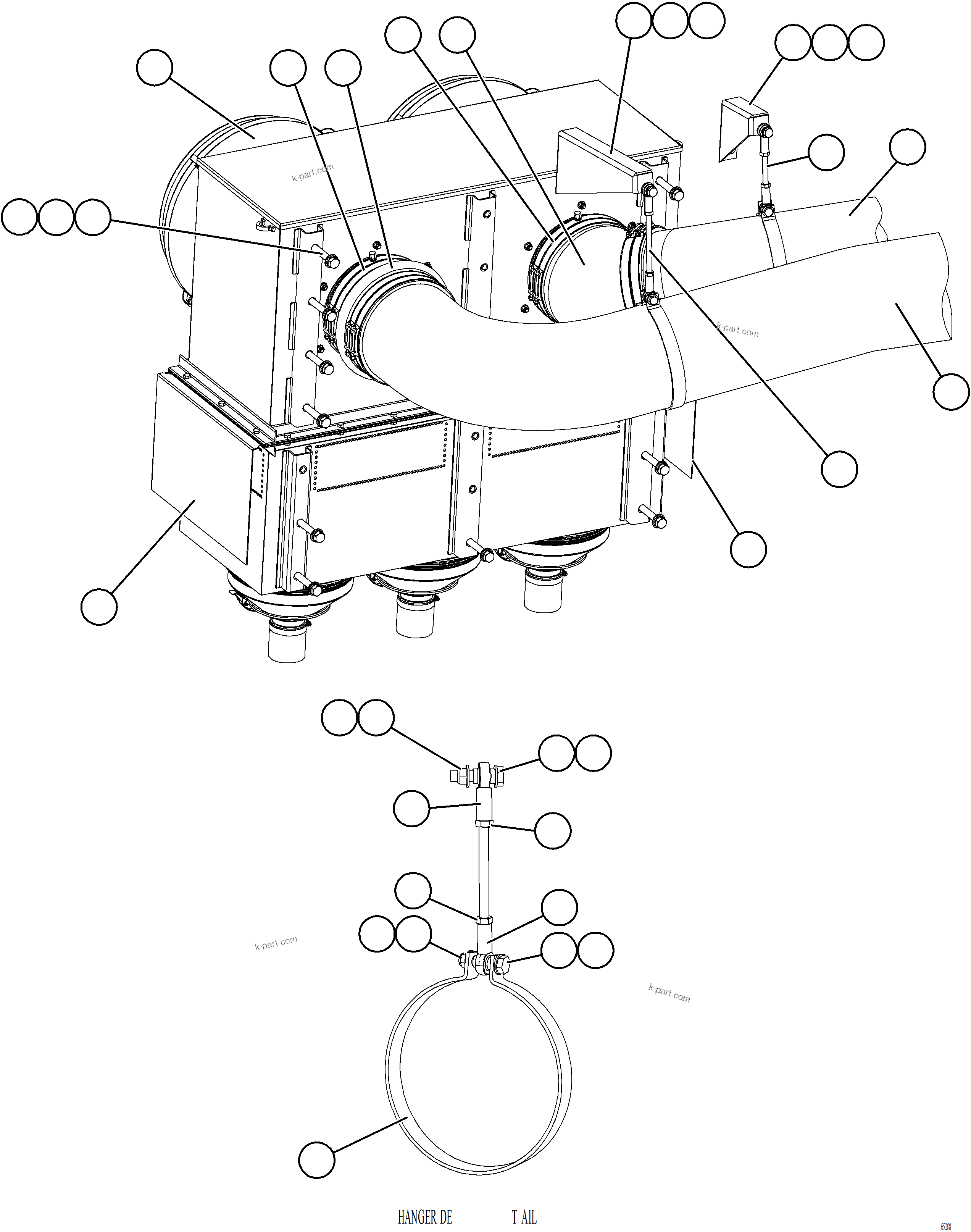 Komatsu parts book diagram for AFE77-AT 830E-5 S/N A50114  GOONYELLA: AIR CLEANER PIPING & INSTALLATION - LH    2/2