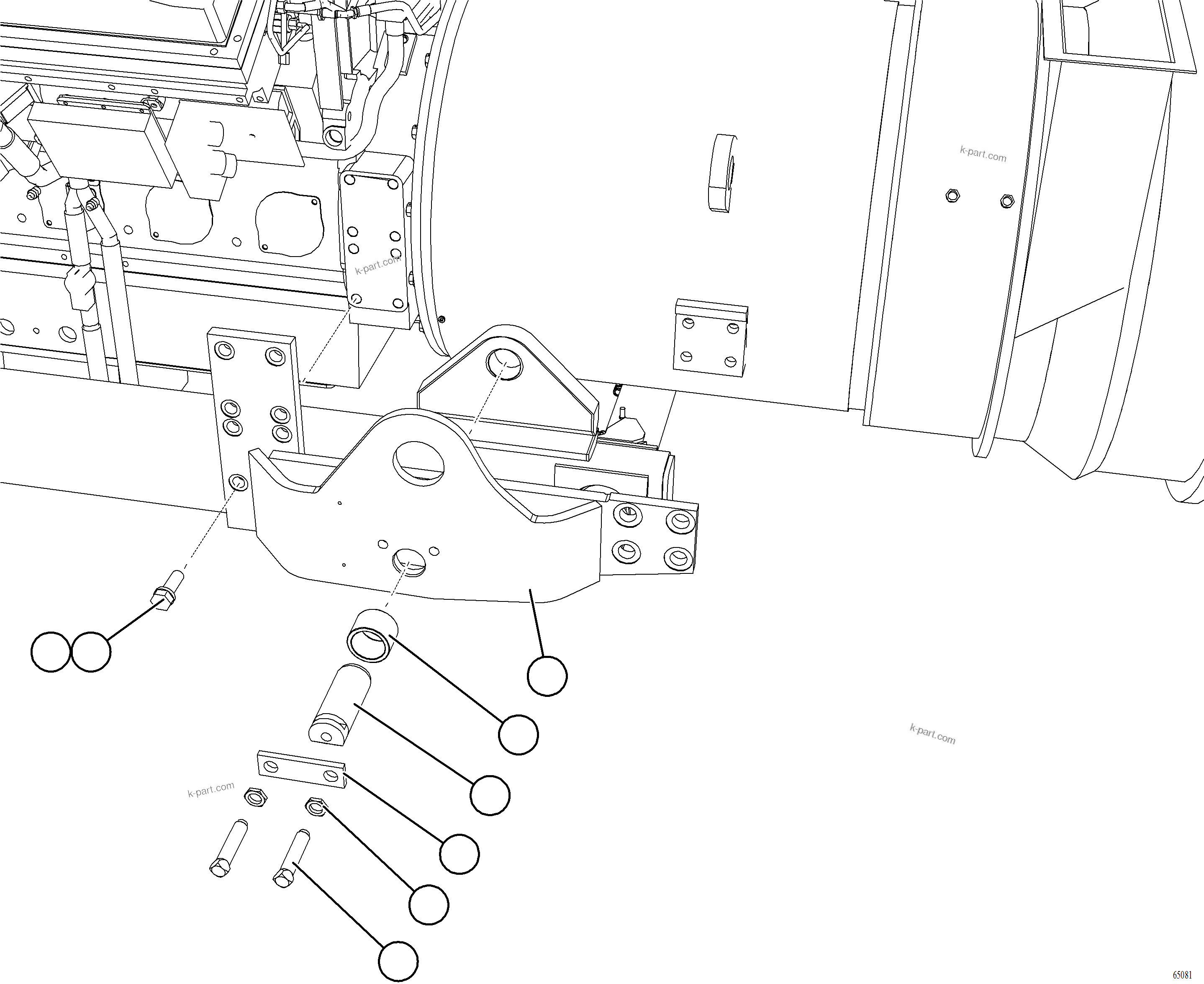Komatsu parts book diagram for AFE77-AT 830E-5 S/N A50114  GOONYELLA: ENGINE CRADLE INSTALLATION    1/2
