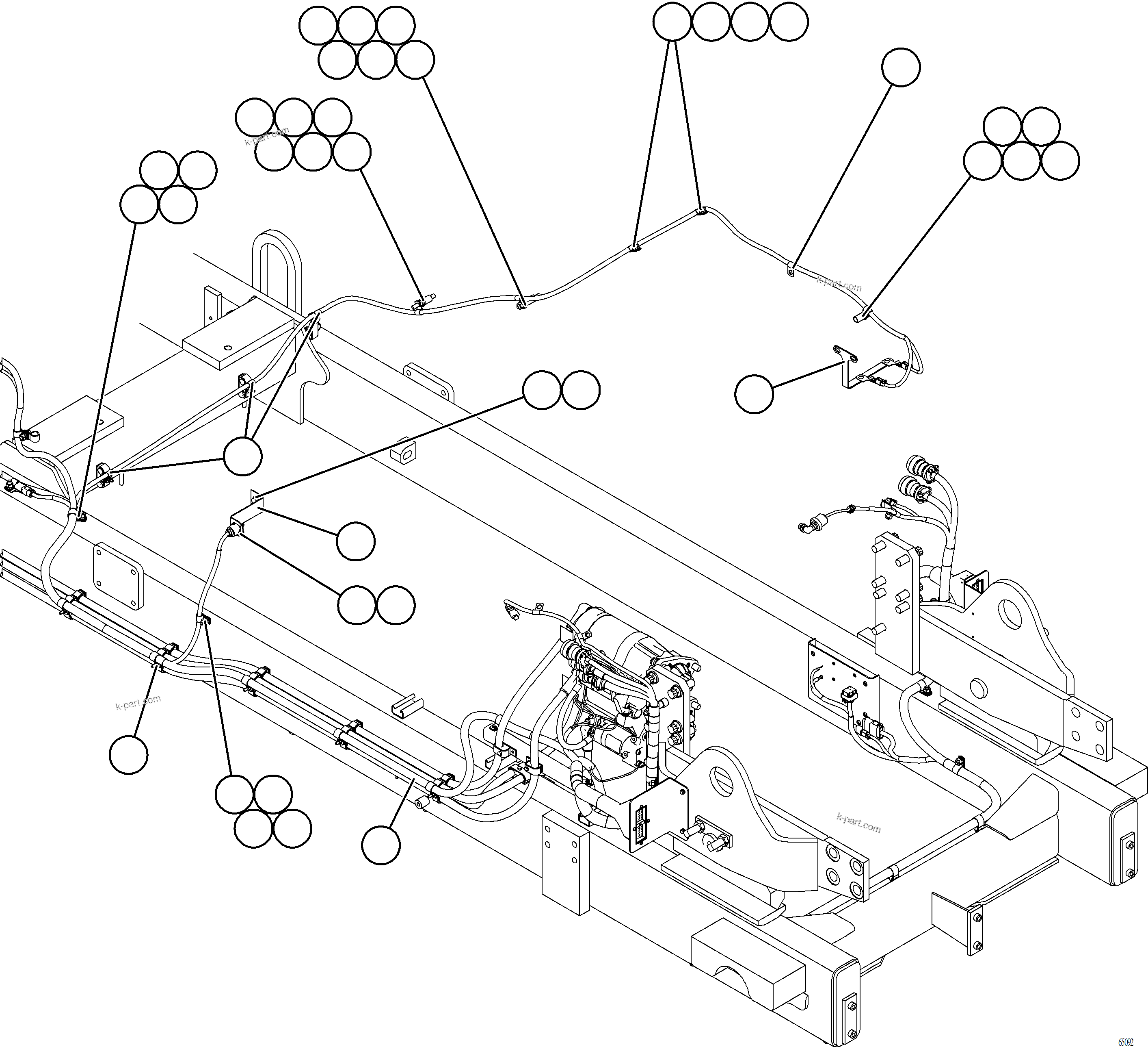 Komatsu parts book diagram for AFE77-AT 830E-5 S/N A50114  GOONYELLA: EXTERNAL ENGINE WIRING HARNESS INSTALLATION    3/4