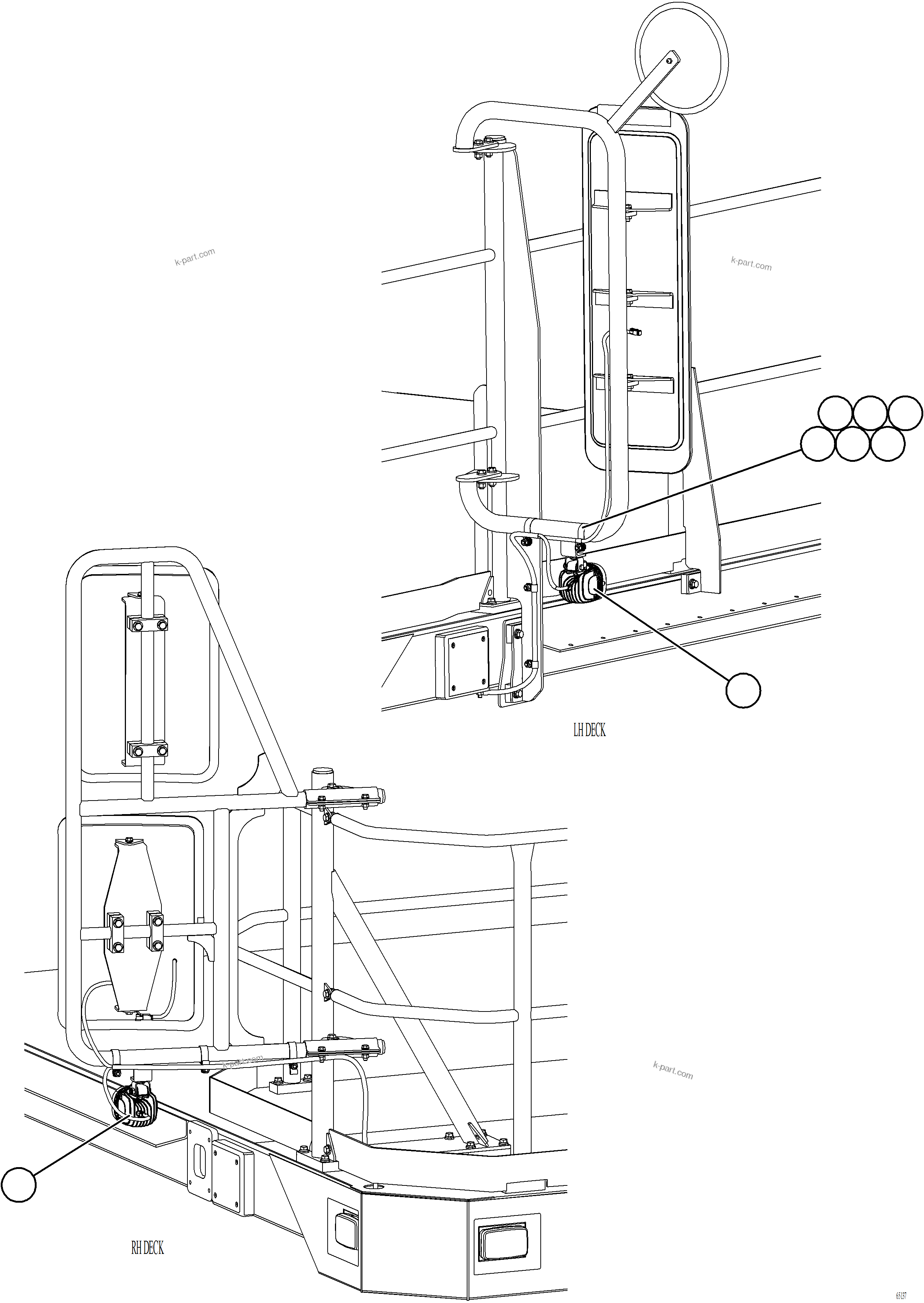 Komatsu parts book diagram for AFE77-AT 830E-5 S/N A50114  GOONYELLA: MIRROR MOUNTED BACKUP LIGHTS