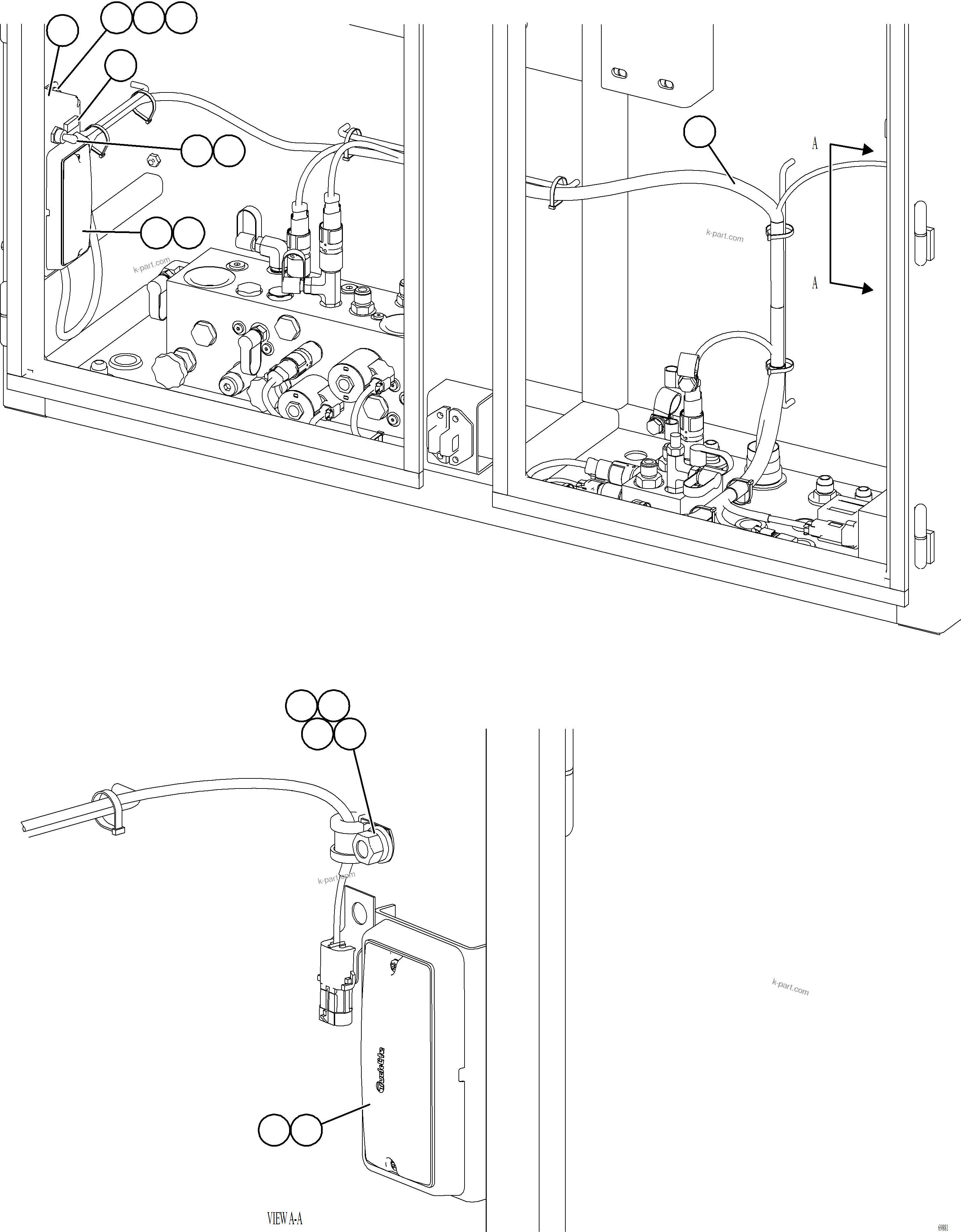 Komatsu parts book diagram for AFE77-AT 830E-5 S/N A50114  GOONYELLA: HYDRAULIC BRAKE CABINET INTERNAL WIRING