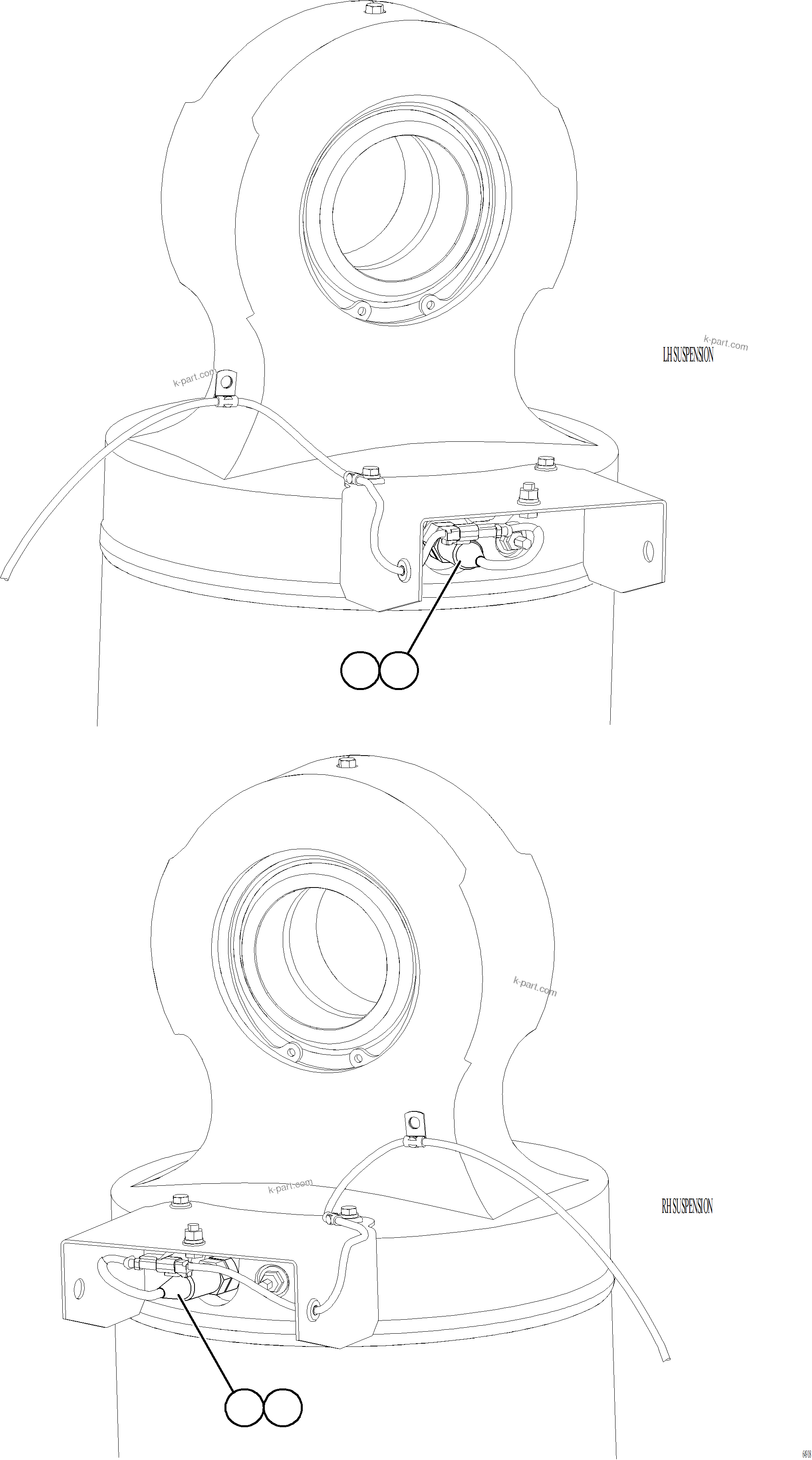 Komatsu parts book diagram for AFE77-AT 830E-5 S/N A50114  GOONYELLA: PLM PRESSURE SENSOR - REAR SUSPENSIONS    1/2