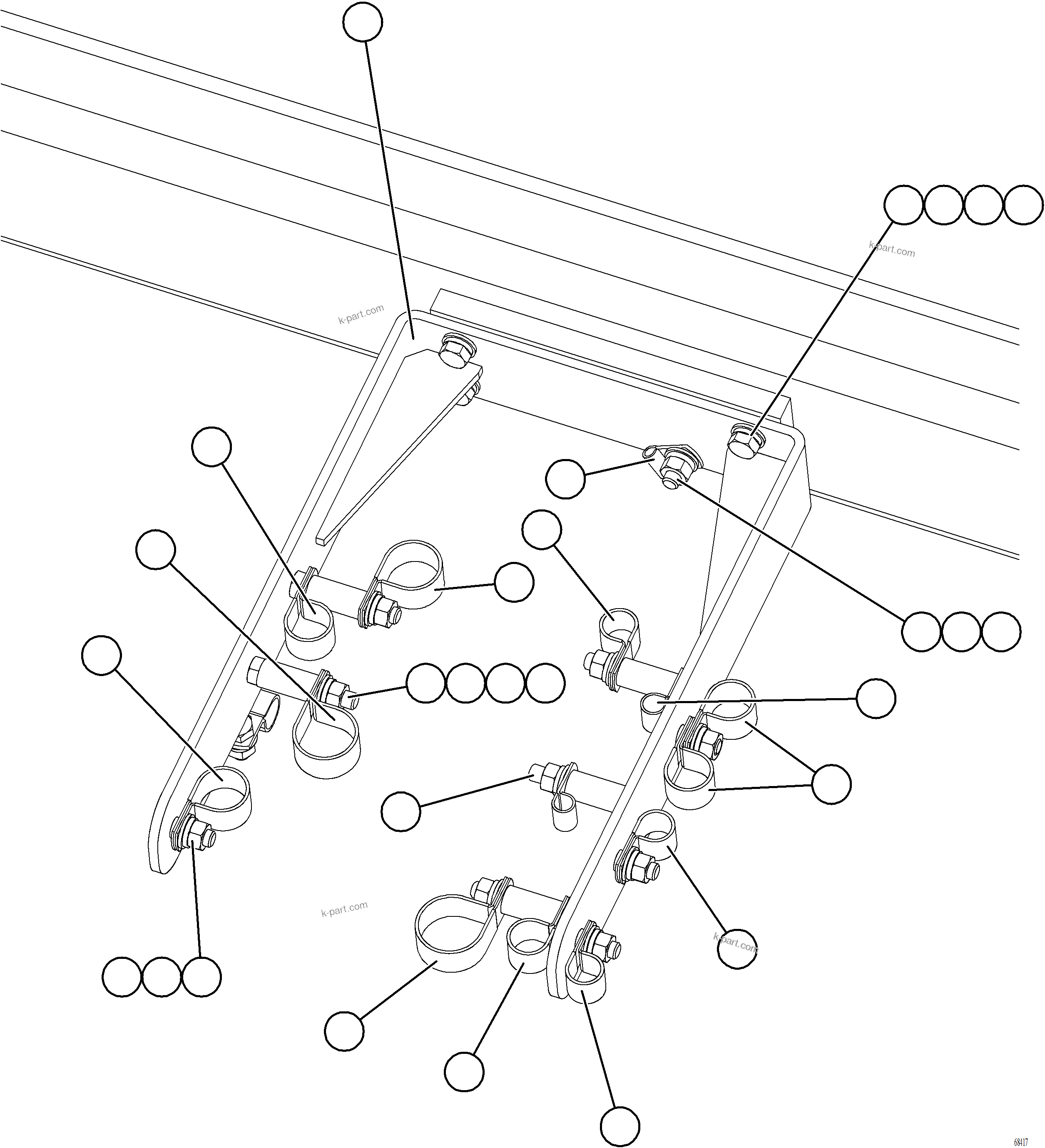 Komatsu parts book diagram for AFE77-AT 830E-5 S/N A50114  GOONYELLA: AUXILIARY CONTROL CABINET EXTERNAL WIRING CLAMPING