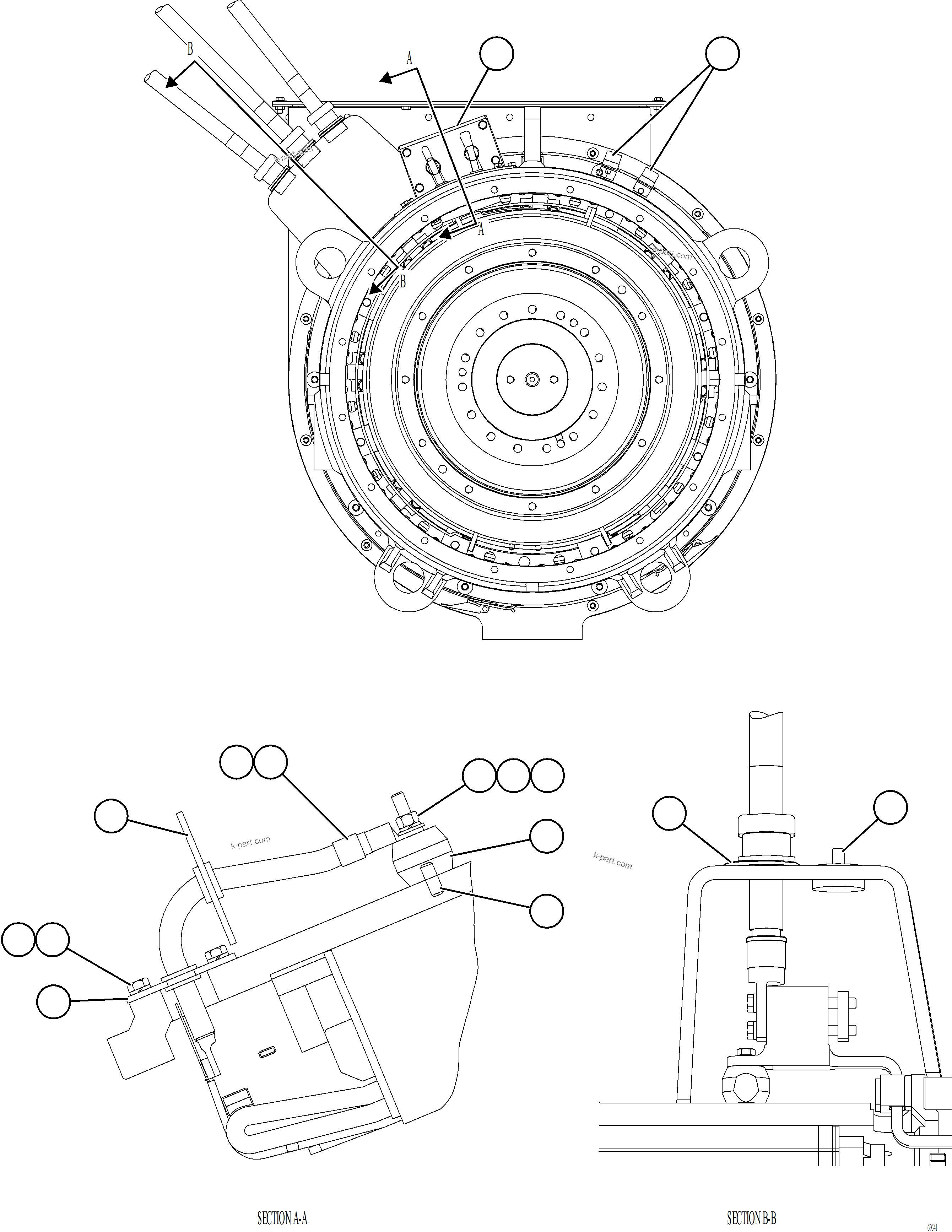 Komatsu parts book diagram for AFE77-AT 830E-5 S/N A50114  GOONYELLA: ALTERNATOR ASSEMBLY    3/6    58F-06-11302
