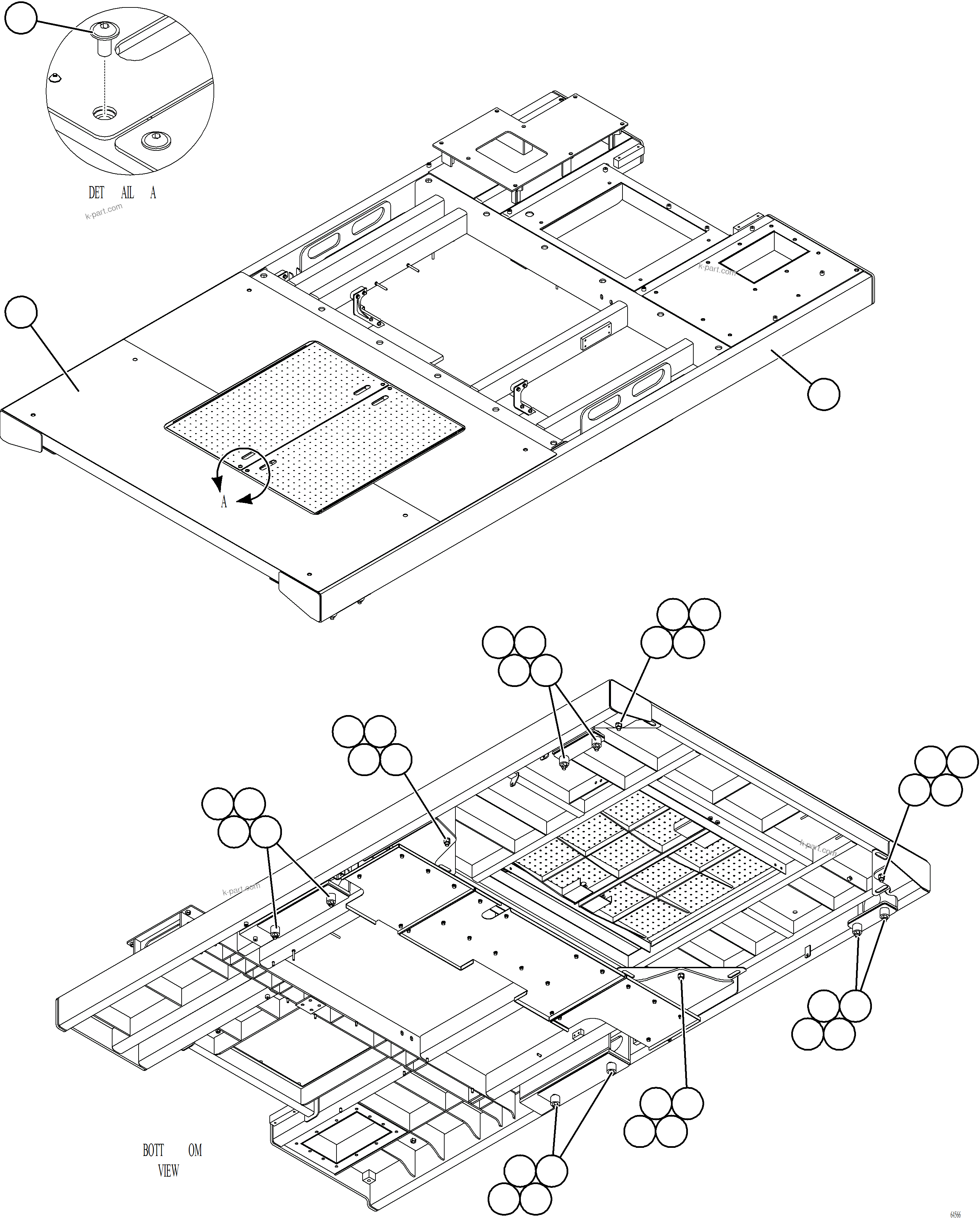 Komatsu parts book diagram for AFE77-AT 830E-5 S/N A50114  GOONYELLA: CENTER DECK INSTALLATION