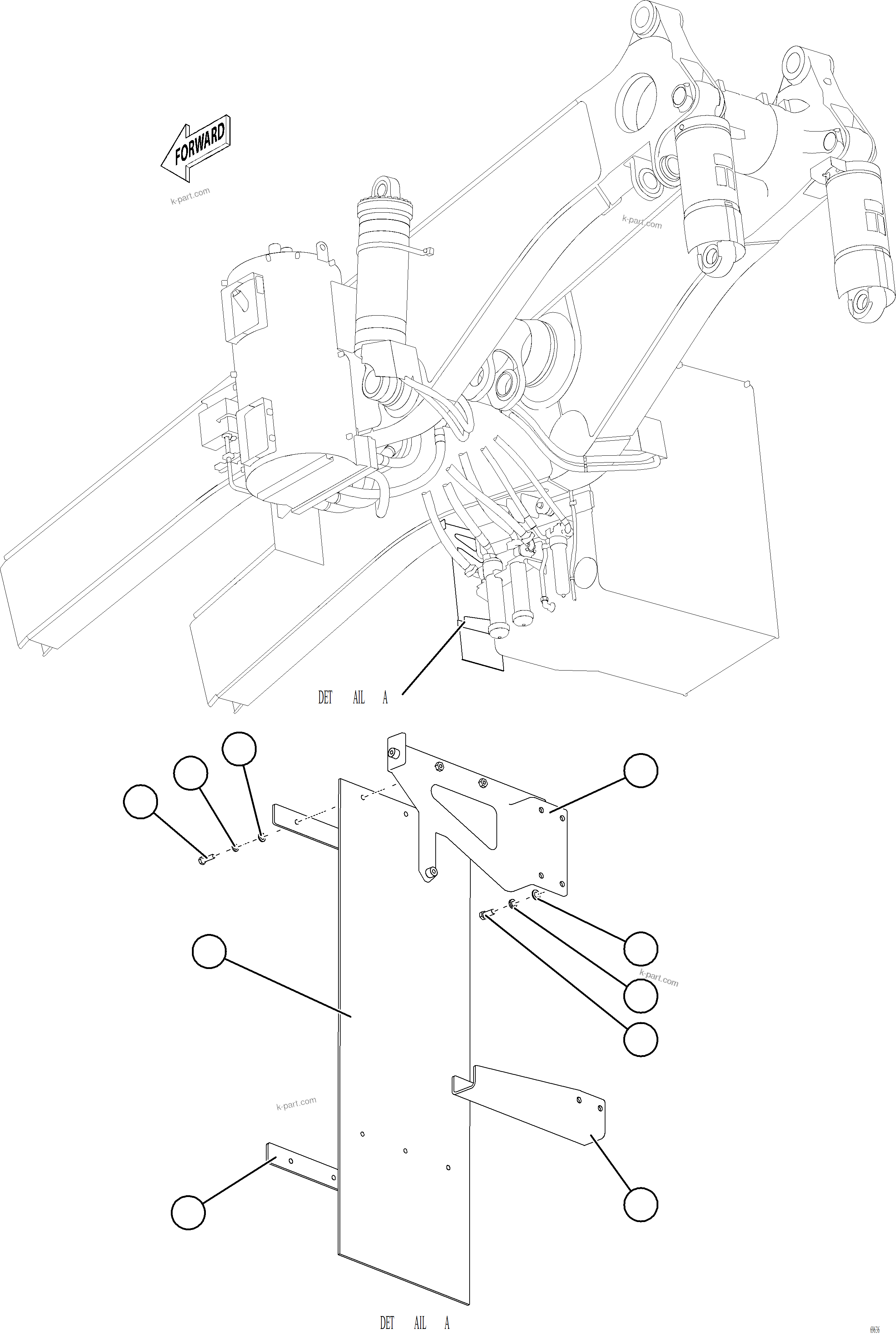 Komatsu parts book diagram for AFE77-AT 830E-5 S/N A50114  GOONYELLA: FUEL TANK MUD FLAPS (STANDARD)