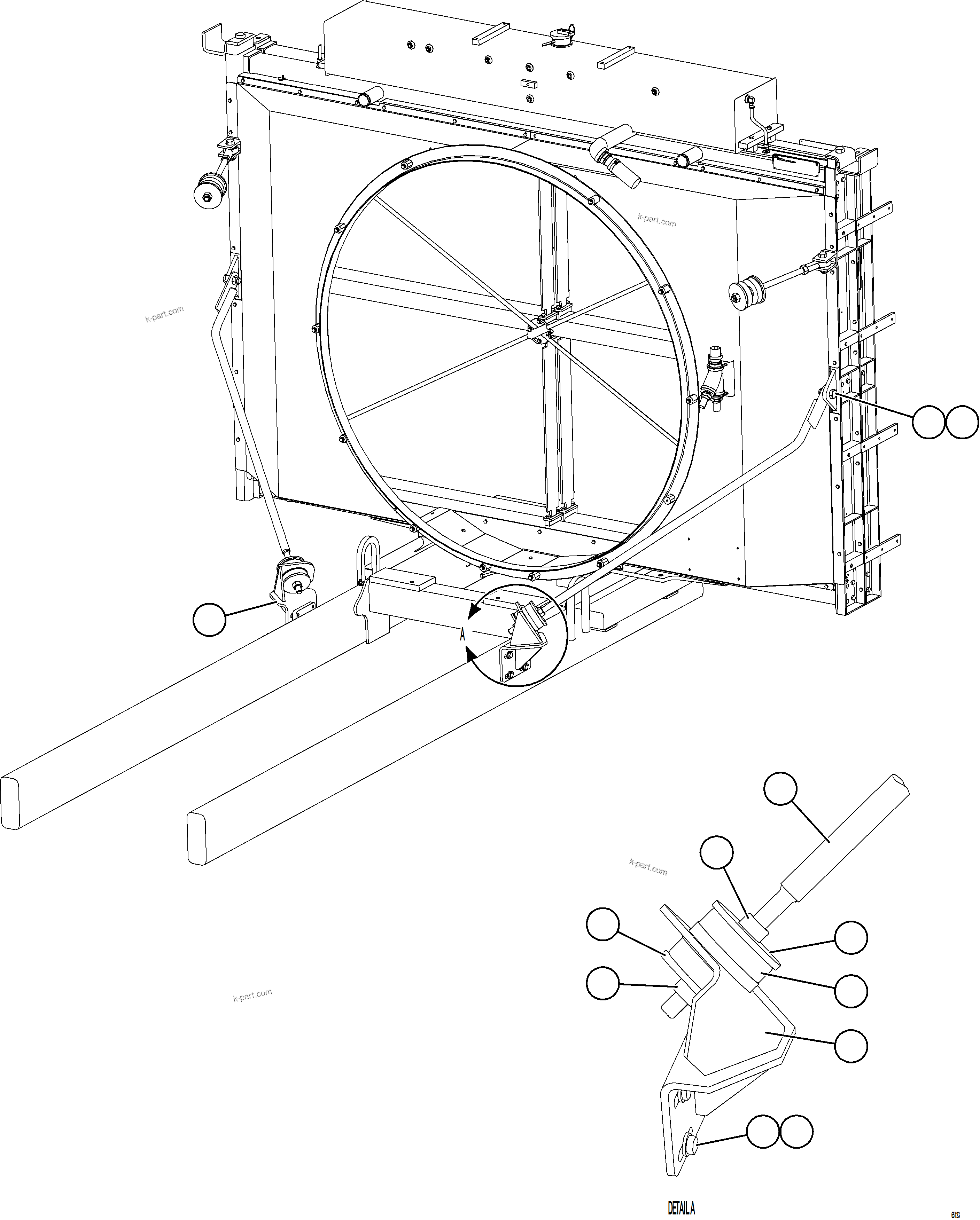 Komatsu parts book diagram for AFE77-BL 830E-5 S/N A50167 - A50168  CONUMA COAL: RADIATOR INSTALLATION - LOWER    2/2