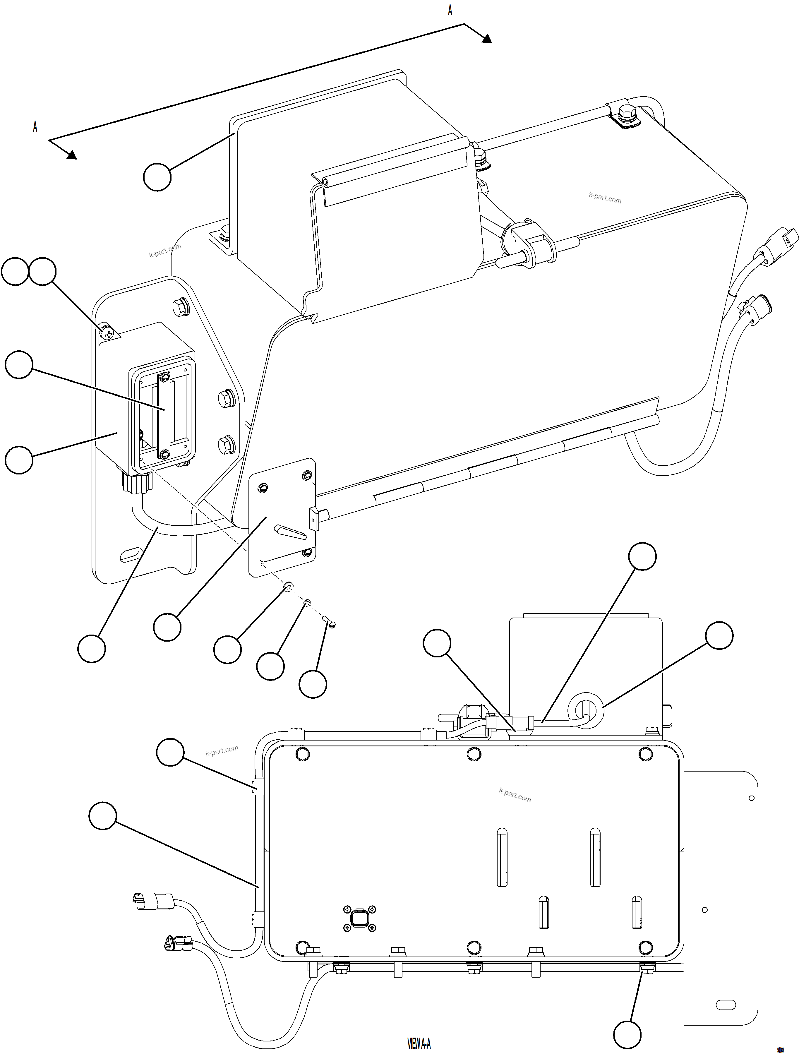 Komatsu parts book diagram for AFE77-BL 830E-5 S/N A50167 - A50168  CONUMA COAL: GRND LEVEL ENGINE SHUTDOWN & LADDER LIGHT SWITCHES