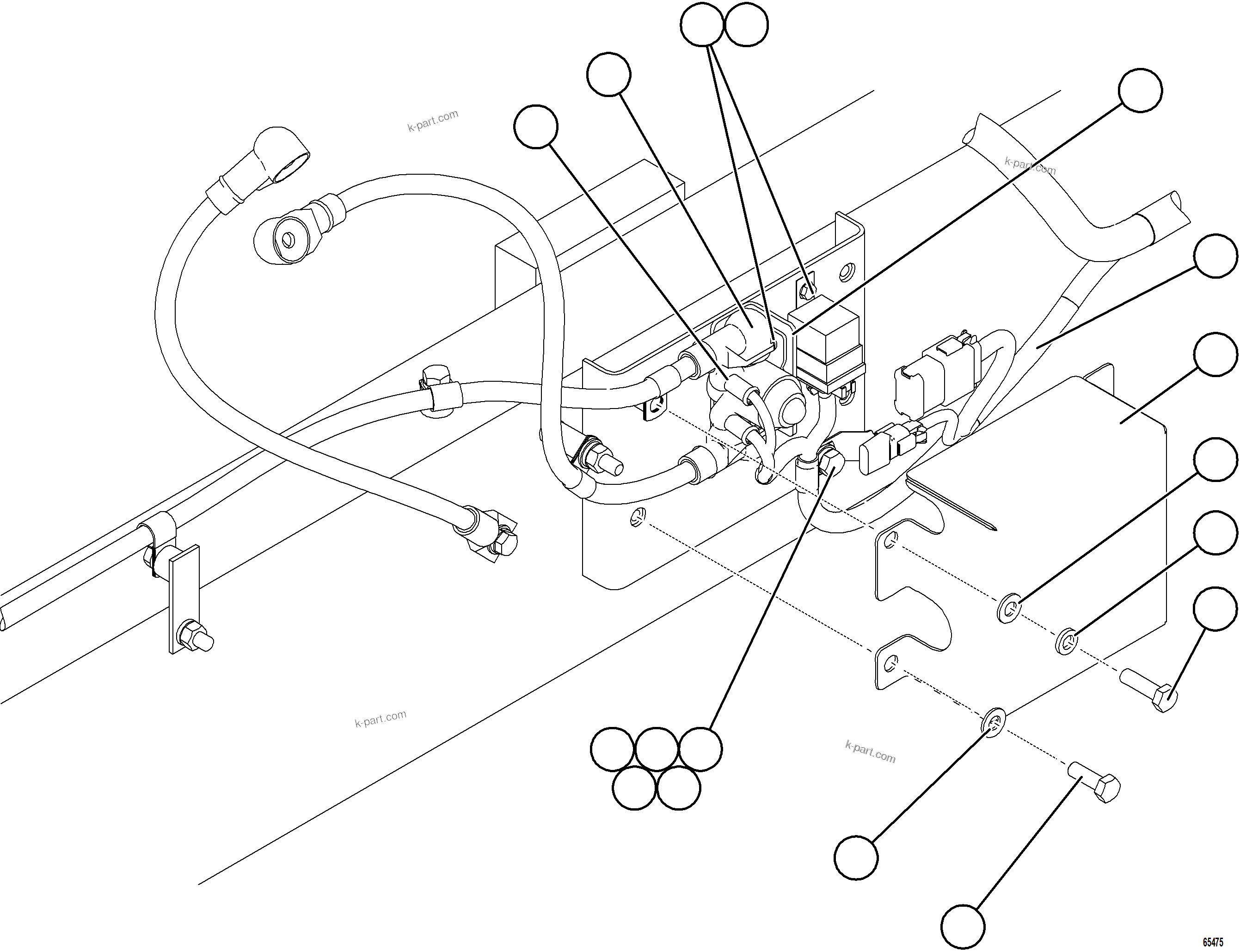 Komatsu parts book diagram for AFE77-BL 830E-5 S/N A50167 - A50168  CONUMA COAL: ENGINE PRELUBE WIRING    2/2