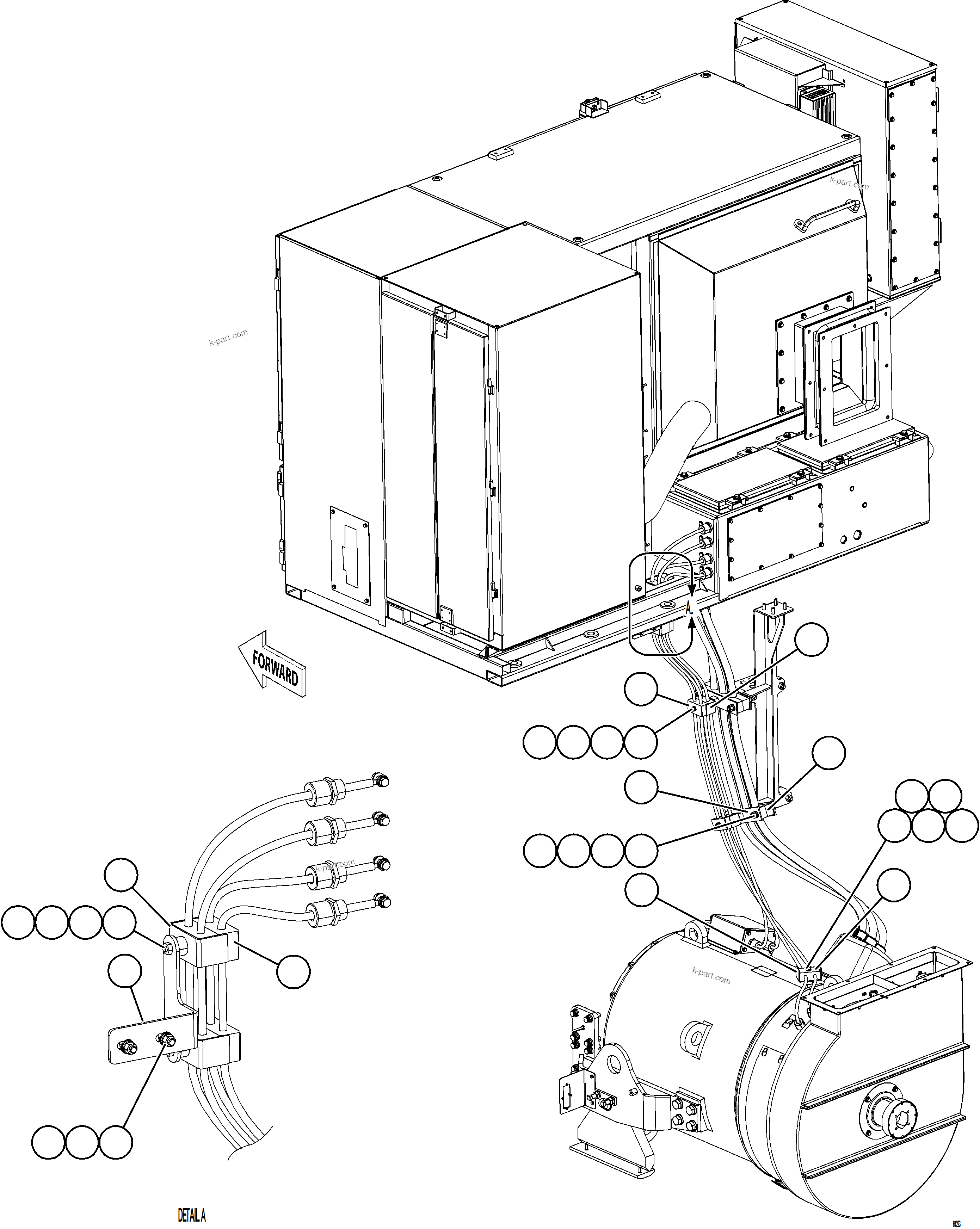 Komatsu parts book diagram for AFE77-BL 830E-5 S/N A50167 - A50168  CONUMA COAL: CONTROL CABINET EXTERNAL WIRING - ALTERNATOR
