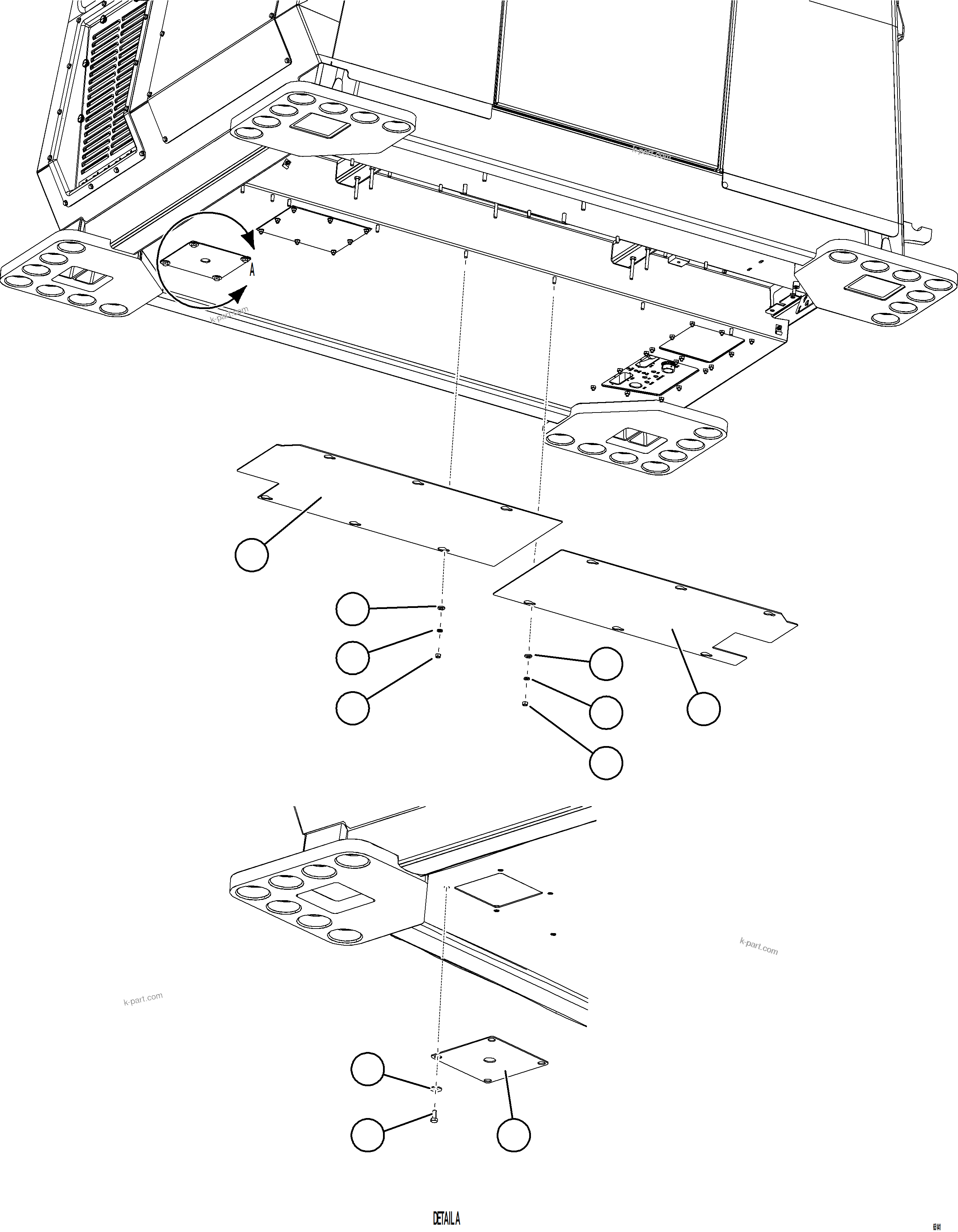 Komatsu parts book diagram for AFE77-BL 830E-5 S/N A50167 - A50168  CONUMA COAL: CAB HYDRAULIC HOSE COVERS