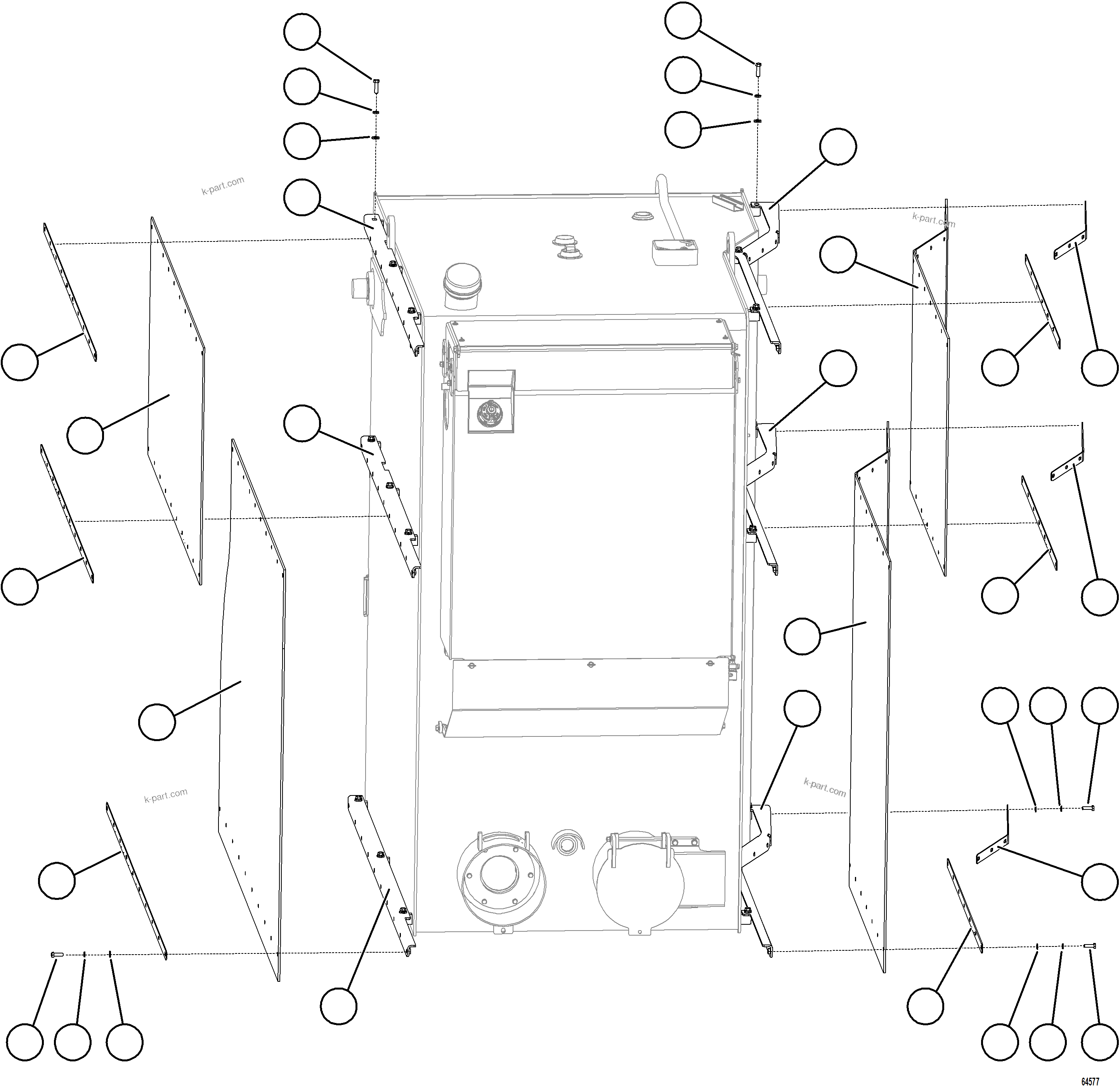 Komatsu parts book diagram for AFE77-BL 830E-5 S/N A50167 - A50168  CONUMA COAL: FUEL TANK MUD FLAPS (OPTIONAL)