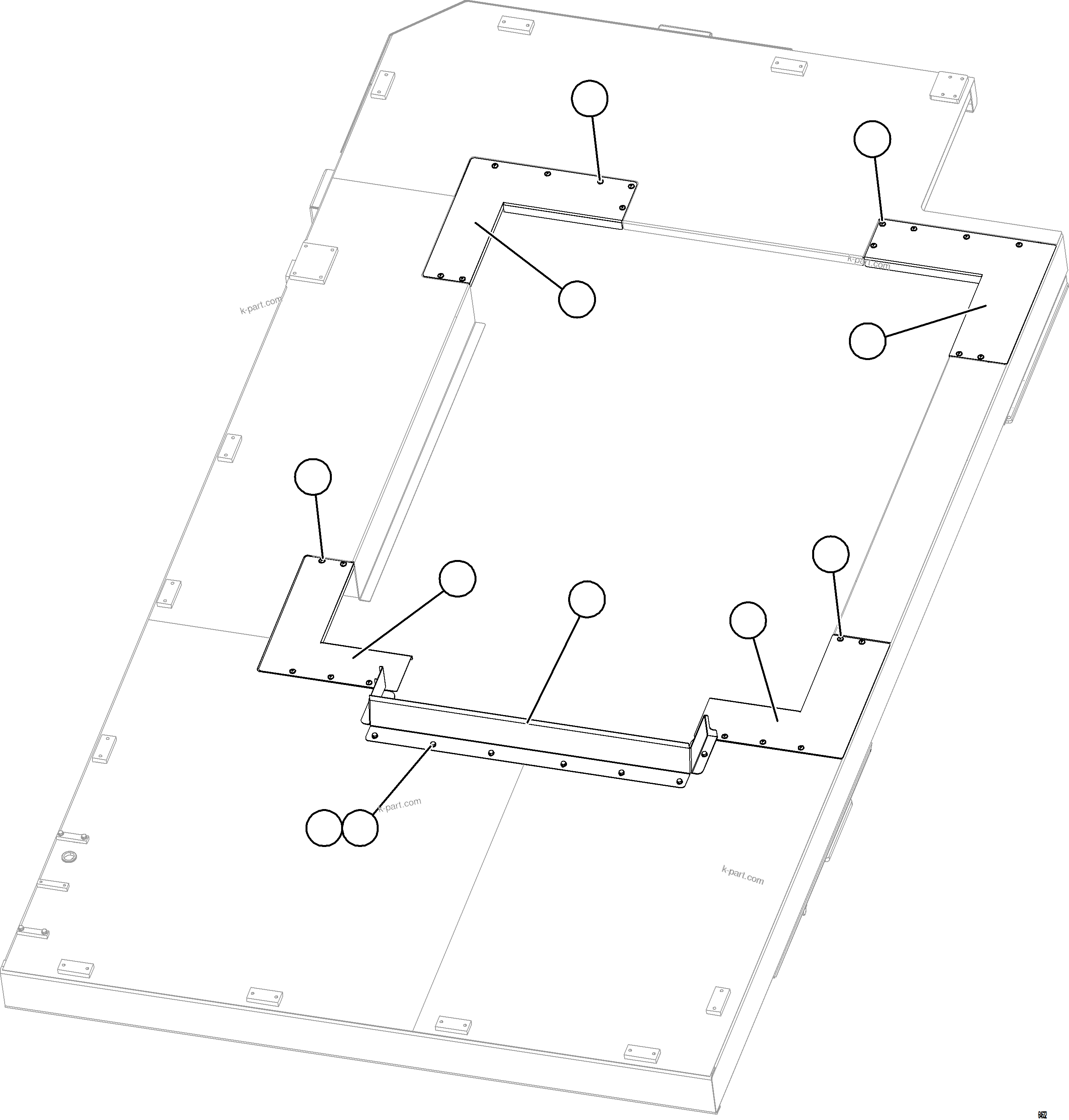 Komatsu parts book diagram for AFE77-BL 830E-5 S/N A50167 - A50168  CONUMA COAL: LH DECK COVERS