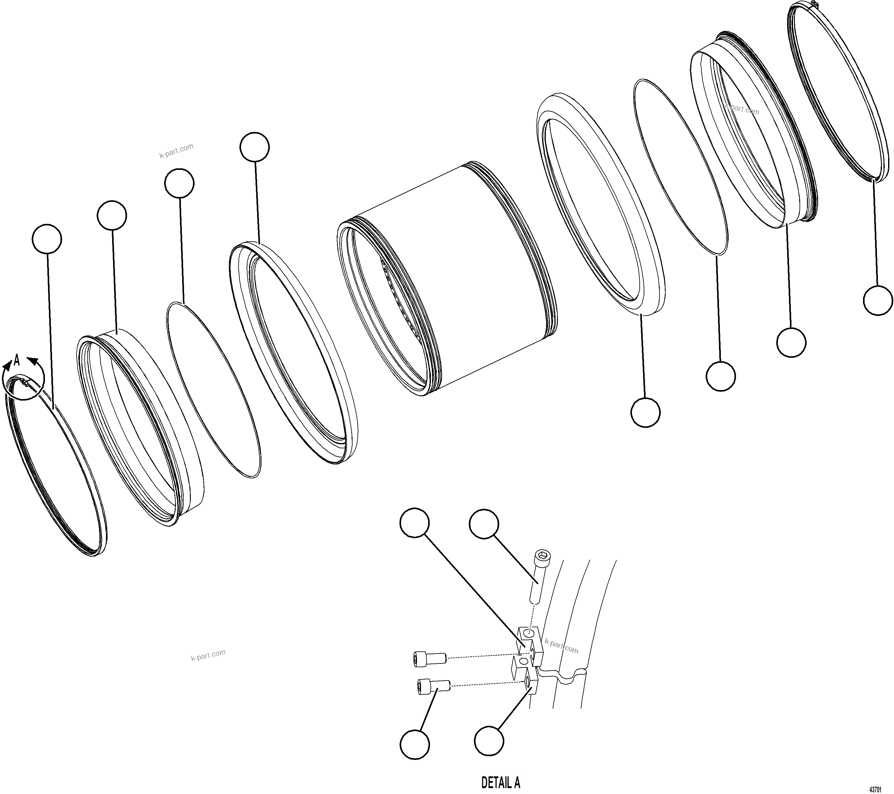 Komatsu parts book diagram for AFE77-BL 830E-5 S/N A50167 - A50168  CONUMA COAL: SMART RIM ASSEMBLY - REAR OUTER