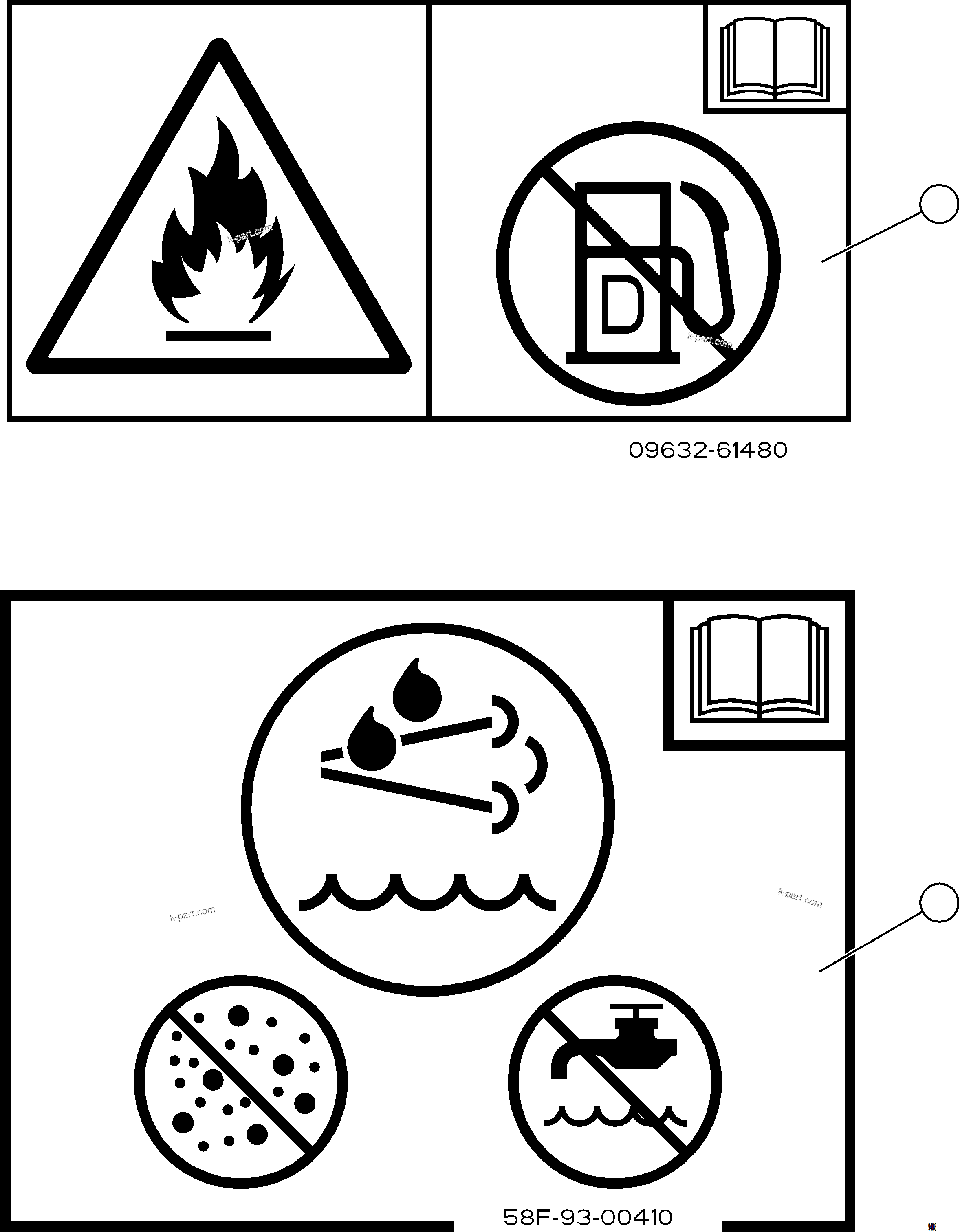 Komatsu parts book diagram for AFE77-BL 830E-5 S/N A50167 - A50168  CONUMA COAL: SAFETY LABELS    10/10
