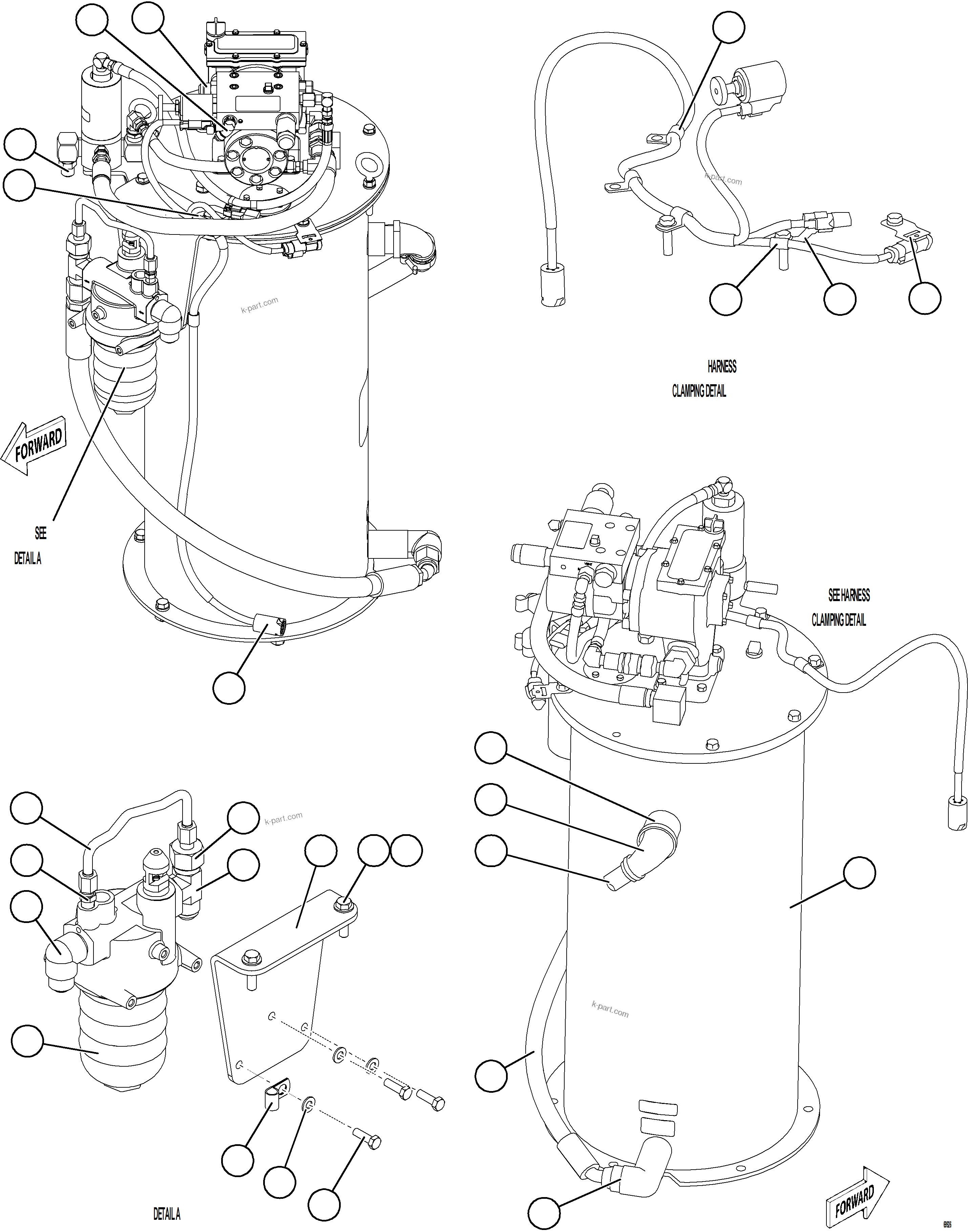 Komatsu parts book diagram for AFE77-BL 830E-5 S/N A50167 - A50168  CONUMA COAL: LUBRICATION PUMP SUB-ASSEMBLY