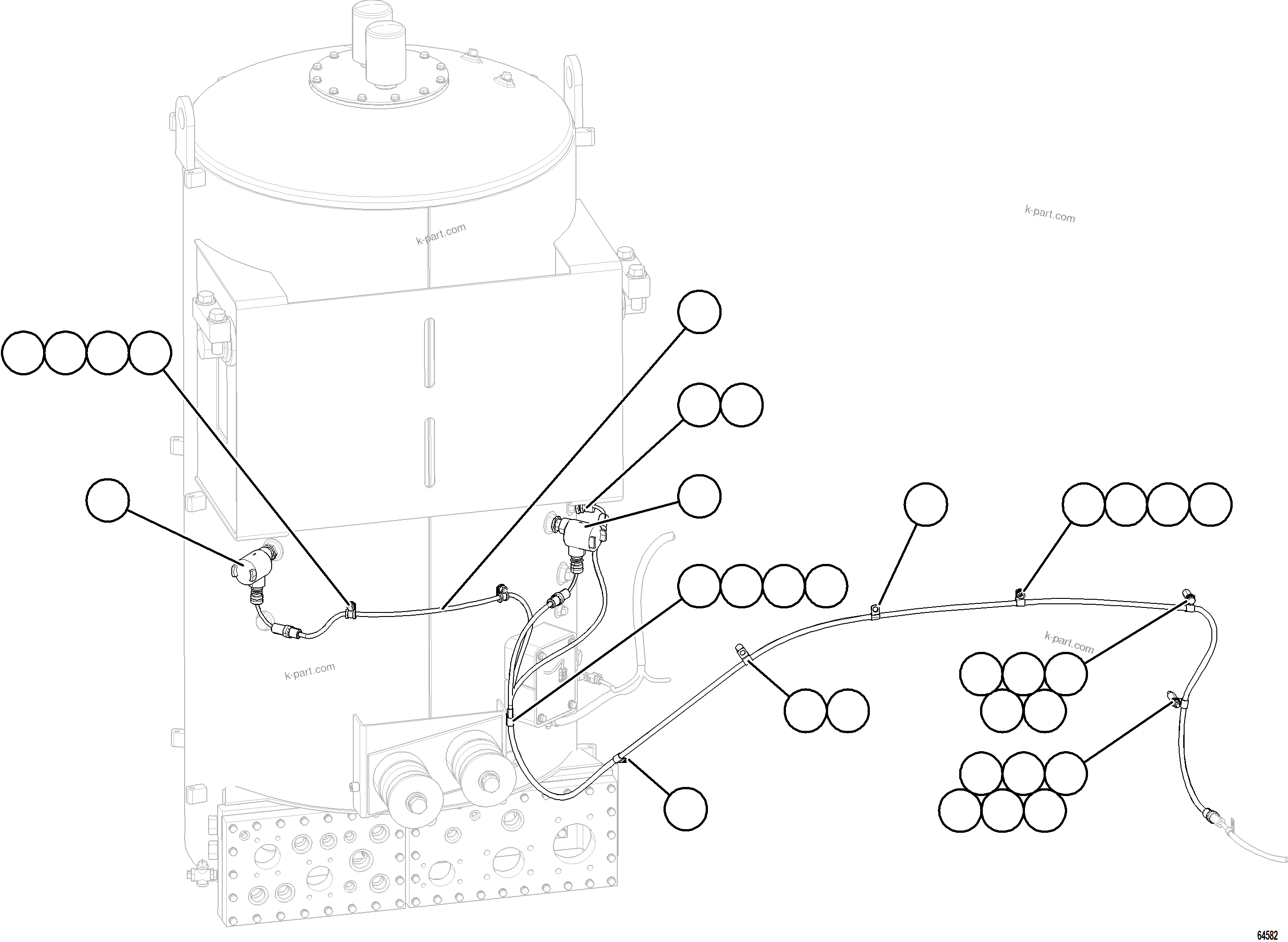 Komatsu parts book diagram for AFE77-BL 830E-5 S/N A50167 - A50168  CONUMA COAL: HOTSTART - HYDRAULIC OIL HEATER    2/2