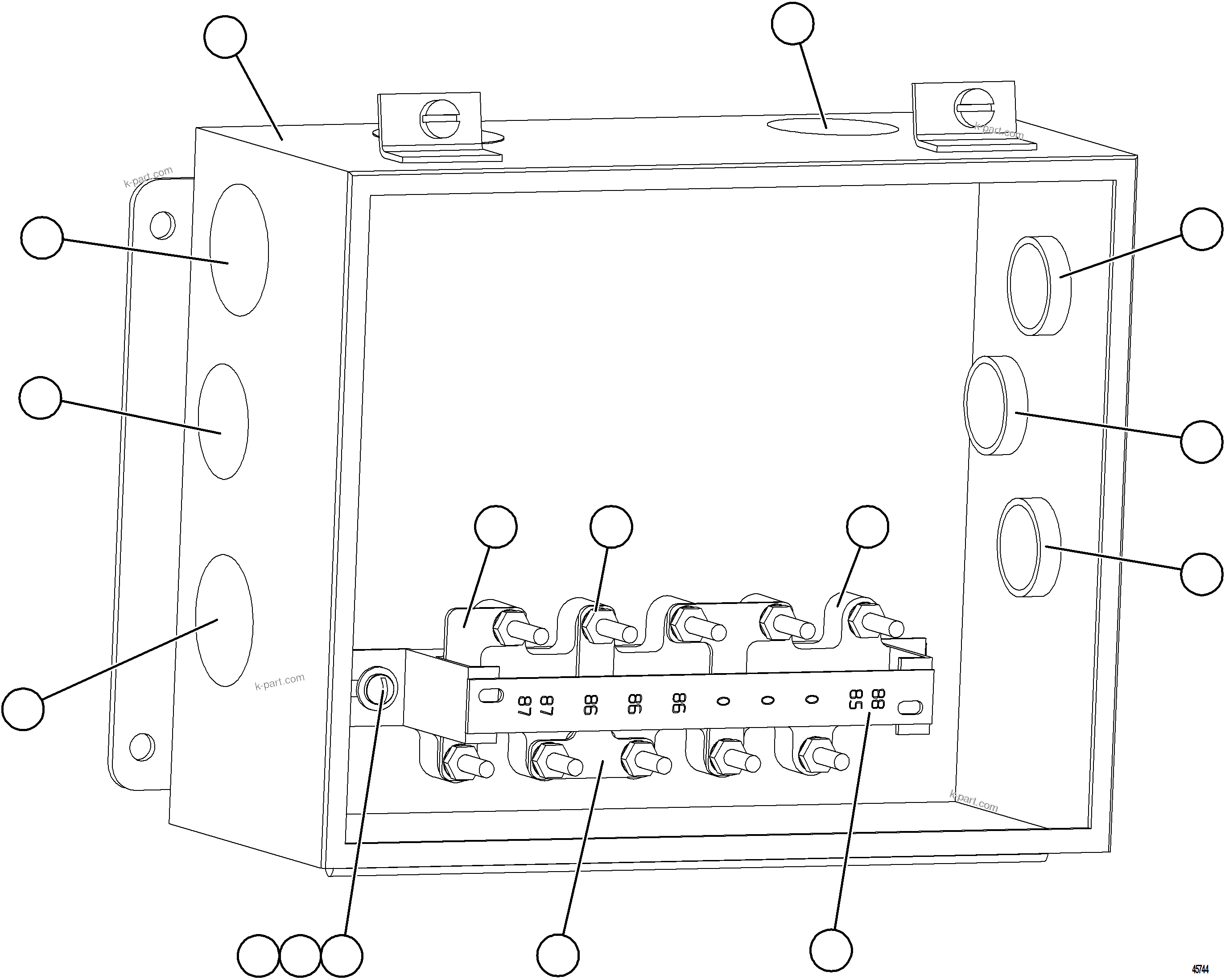 Komatsu parts book diagram for AFE77-BL 830E-5 S/N A50167 - A50168  CONUMA COAL: HOTSTART BOX ASSEMBLY    EJ5557