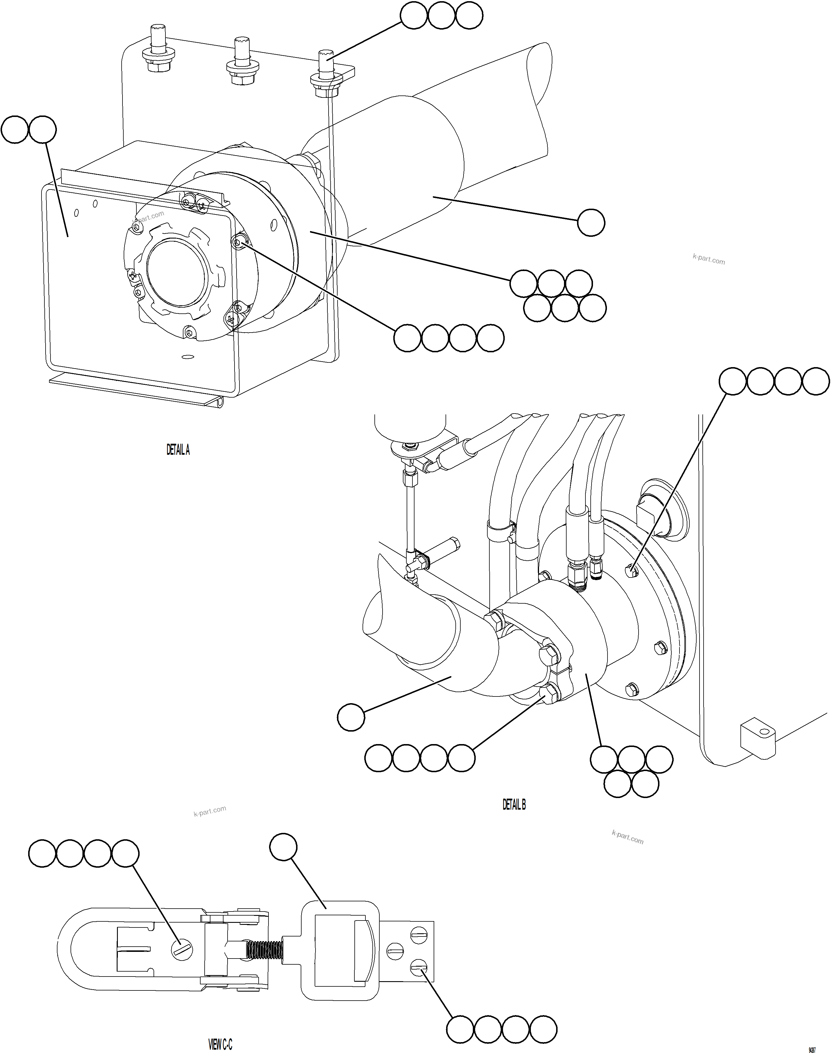 Komatsu parts book diagram for AFE77-BU 830E-5 S/N A50216 - A50217  KCH: FUEL TANK REMOTE FILL - LH    2/2