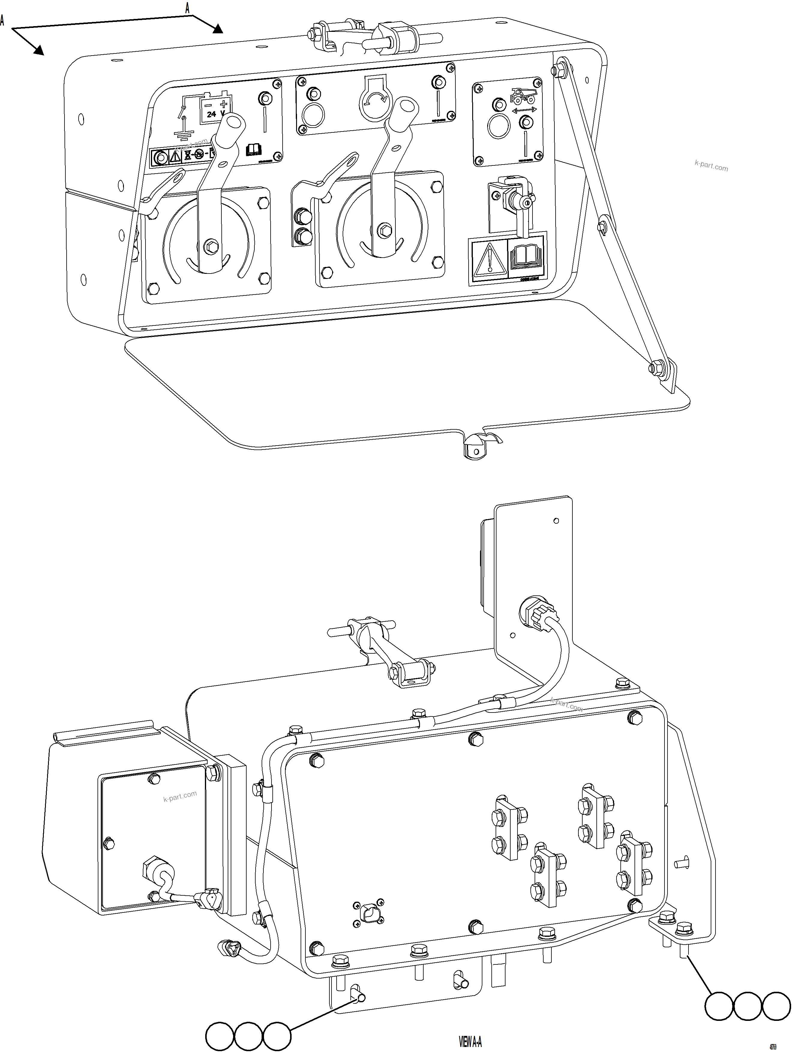 Komatsu parts book diagram for AFE77-BU 830E-5 S/N A50216 - A50217  KCH: ISOLATION BOX INSTALLATION
