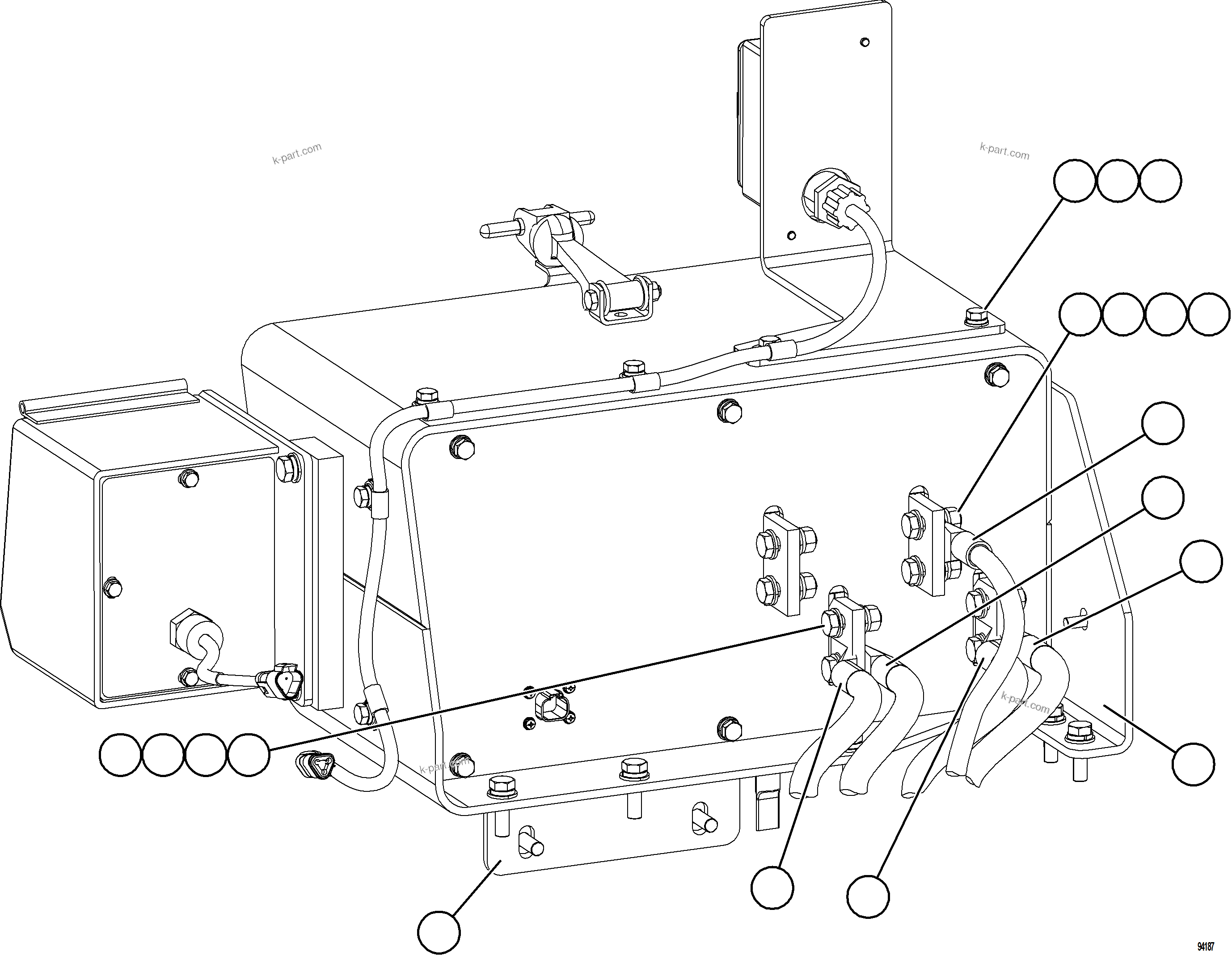 Komatsu parts book diagram for AFE77-BU 830E-5 S/N A50216 - A50217  KCH: ISOLATION BOX EXTERNAL WIRING    2/2