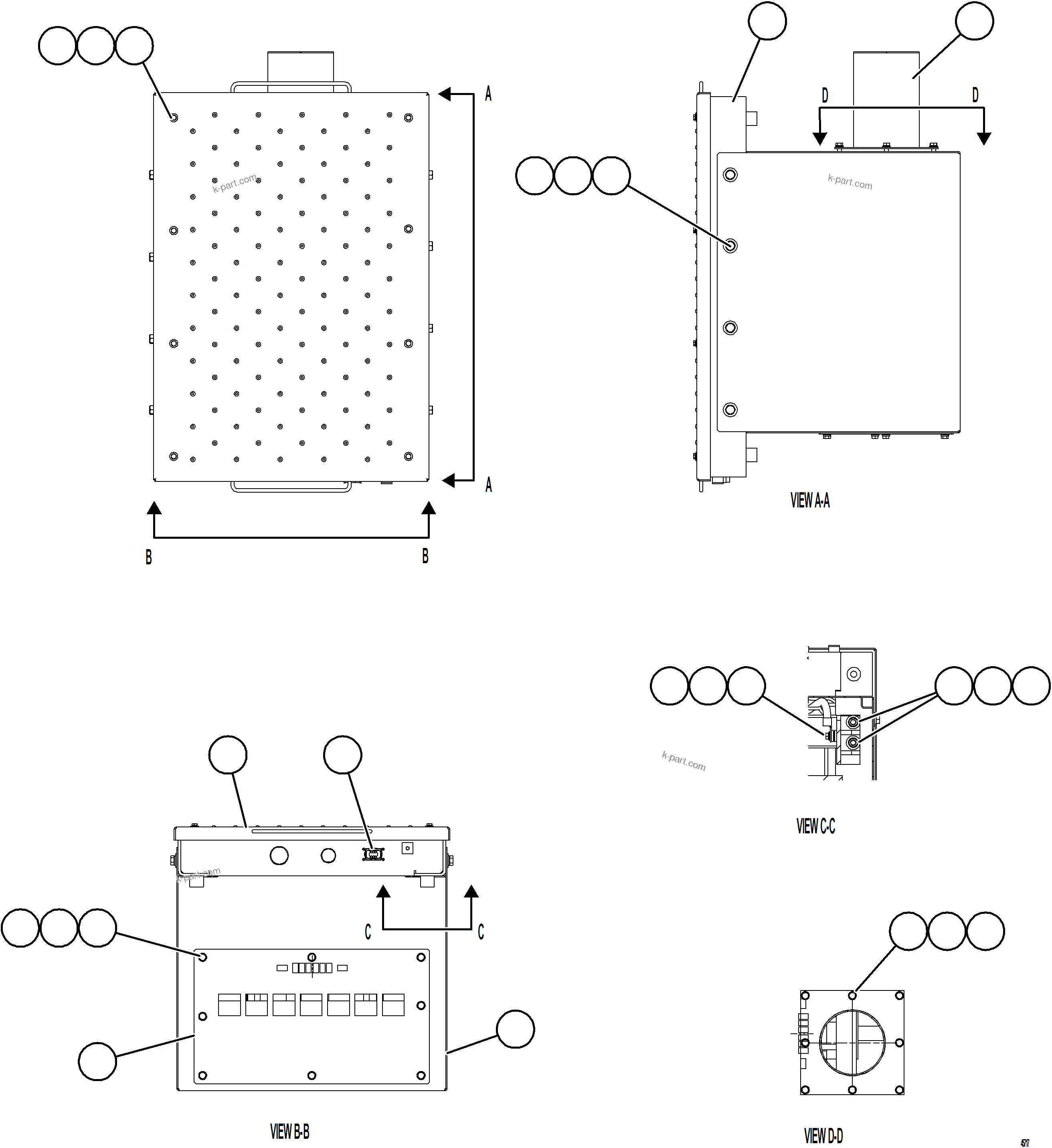 Komatsu parts book diagram for AFE77-BU 830E-5 S/N A50216 - A50217  KCH: TRANSFORMER    1/2    58E-06-11011