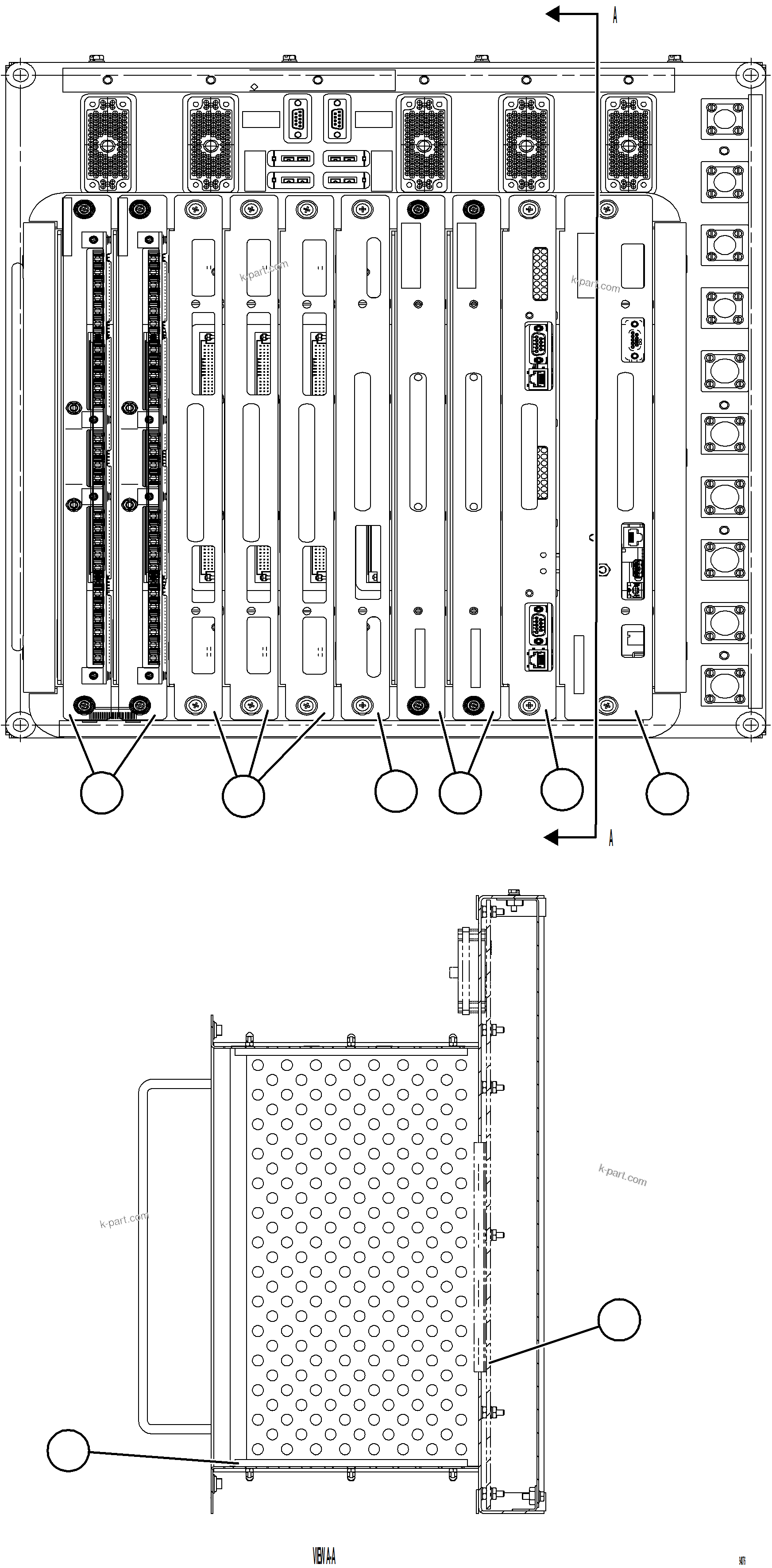 Komatsu parts book diagram for AFE77-BU 830E-5 S/N A50216 - A50217  KCH: ICP PANEL    58F-43-01380