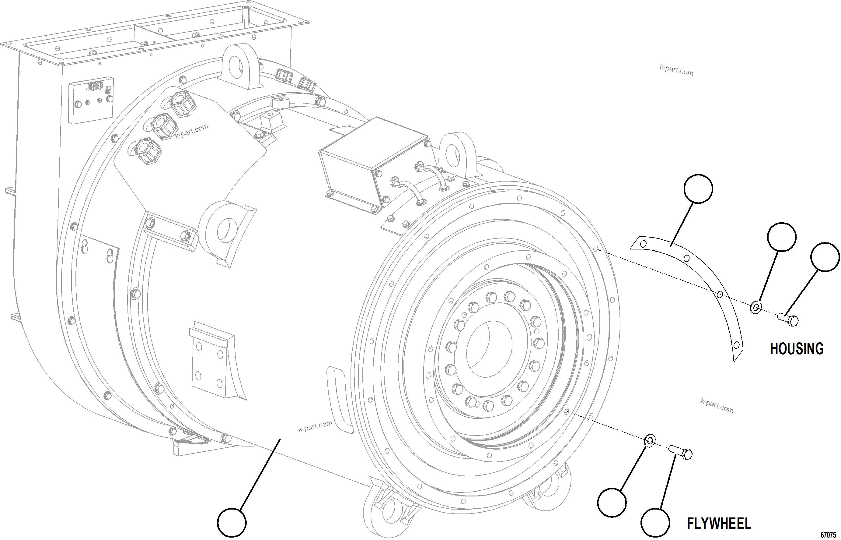 Komatsu parts book diagram for AFE77-BU 830E-5 S/N A50216 - A50217  KCH: ALTERNATOR INSTALLATION