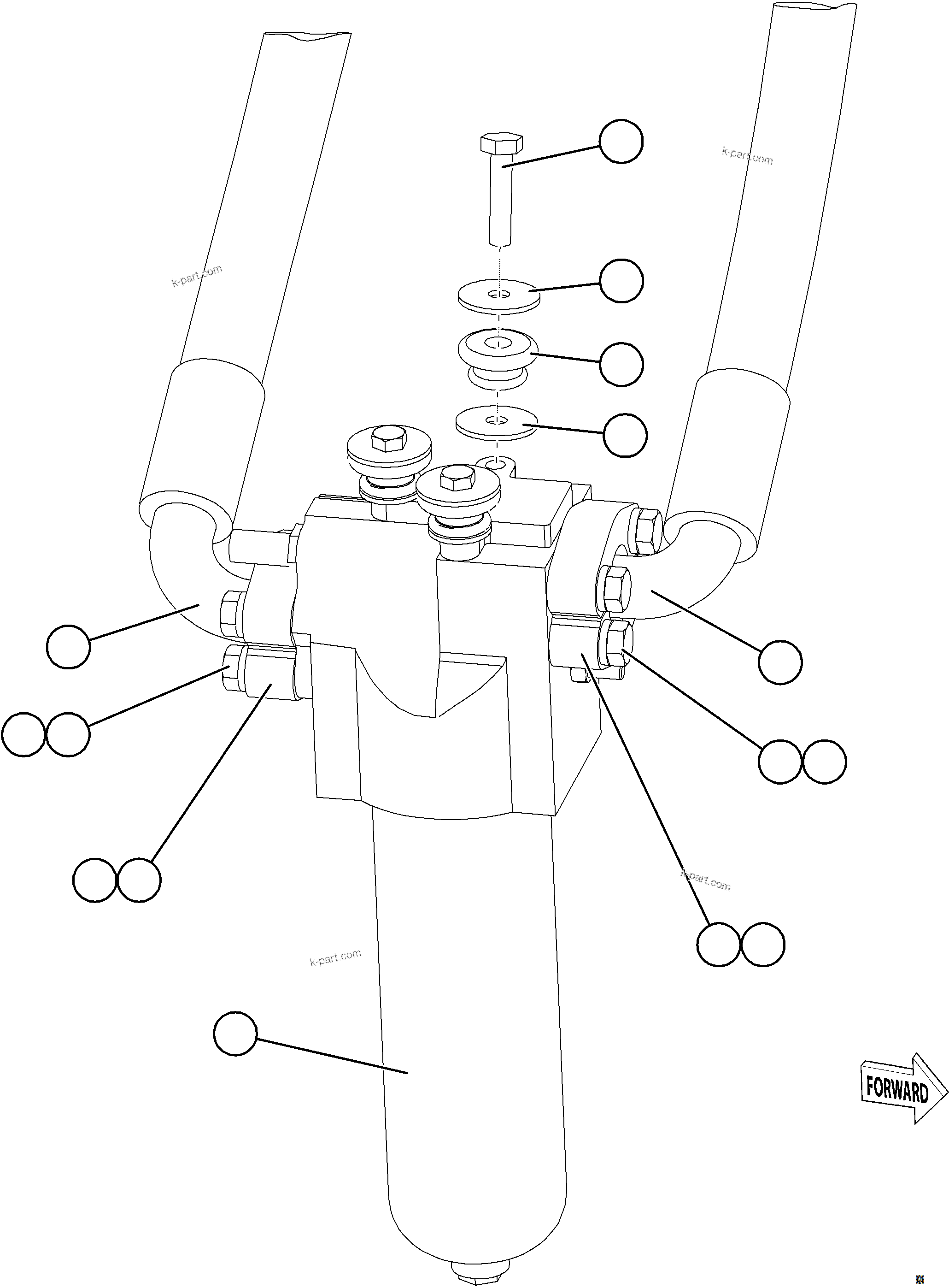 Komatsu parts book diagram for AFE77-BU 830E-5 S/N A50216 - A50217  KCH: STEERING FILTER PIPING & INSTALLATION