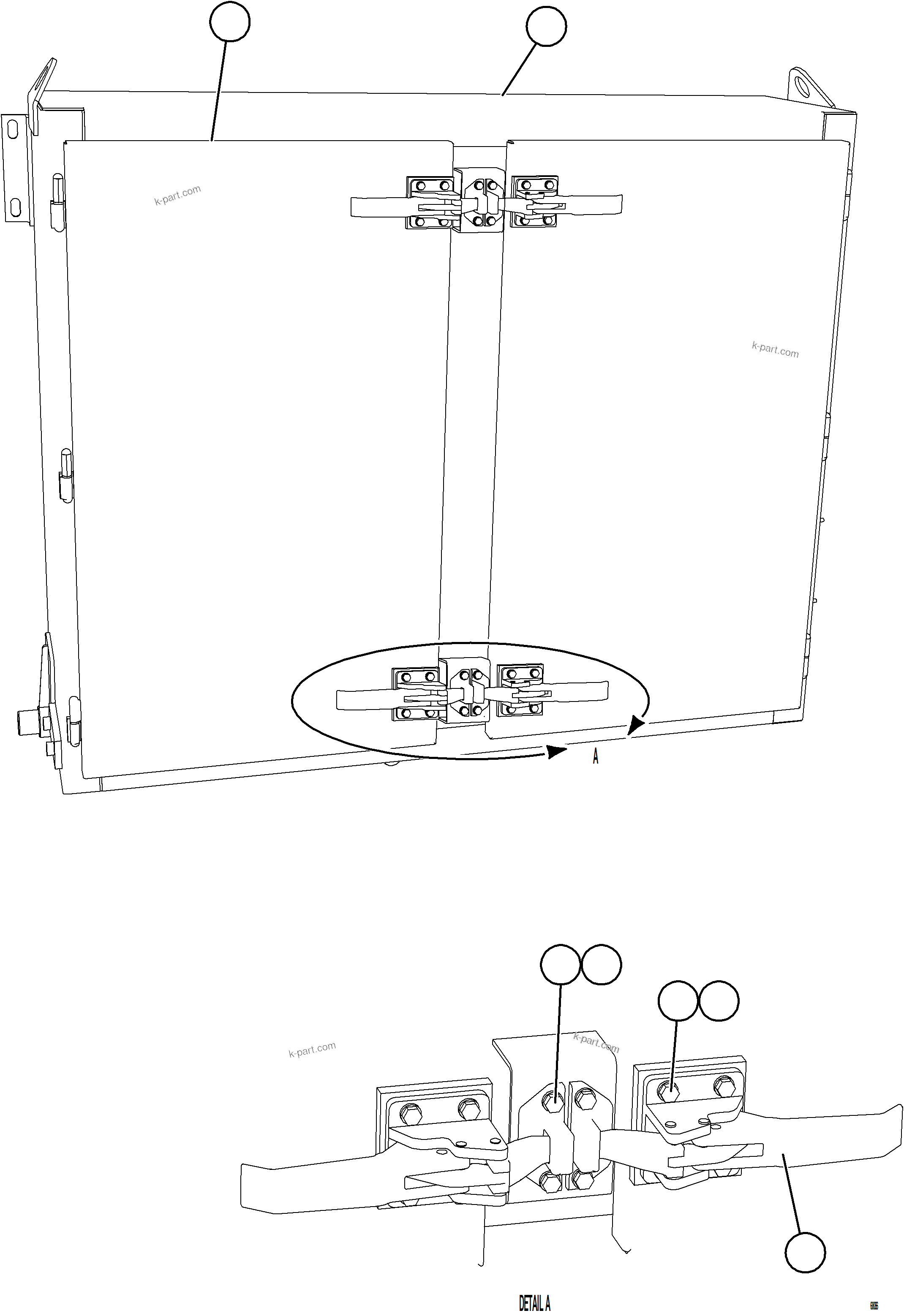 Komatsu parts book diagram for AFE77-BU 830E-5 S/N A50216 - A50217  KCH: HYDRAULIC BRAKE CABINET STRUCTURE    1/2