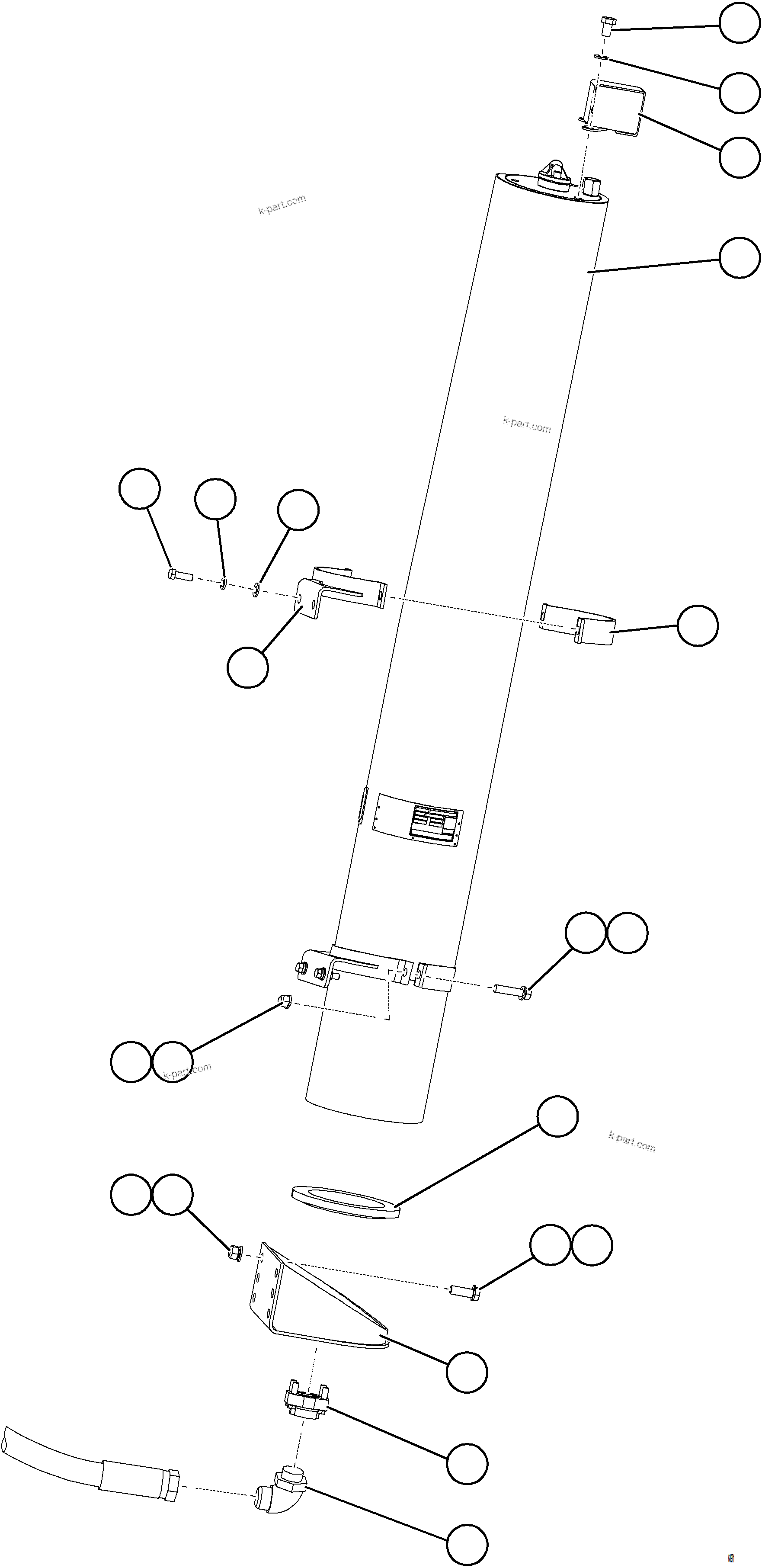 Komatsu parts book diagram for AFE77-BU 830E-5 S/N A50216 - A50217  KCH: STEERING ACCUMULATOR INSTALLATION