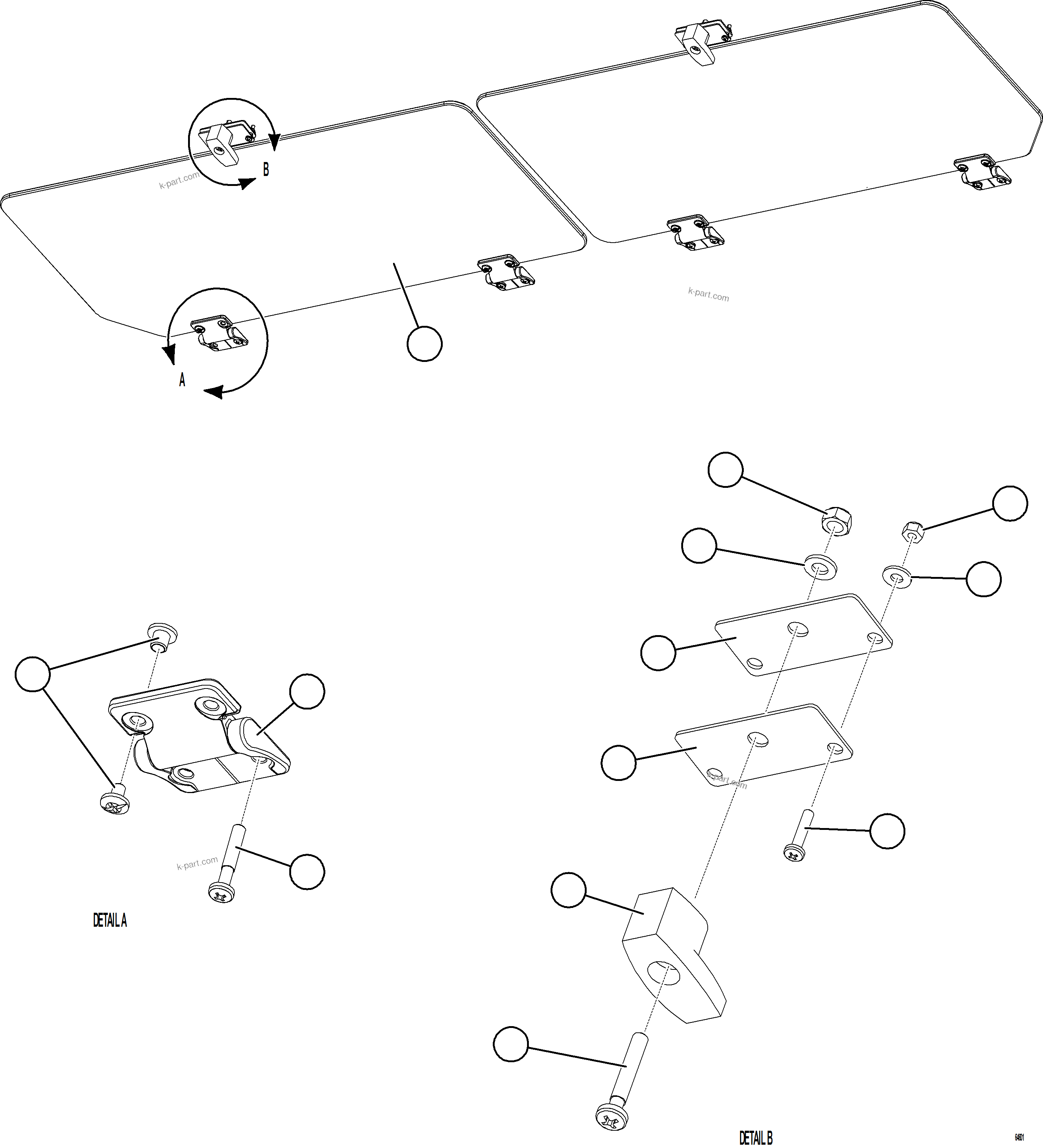 Komatsu parts book diagram for AFE77-BU 830E-5 S/N A50216 - A50217  KCH: CAB SUN VISOR