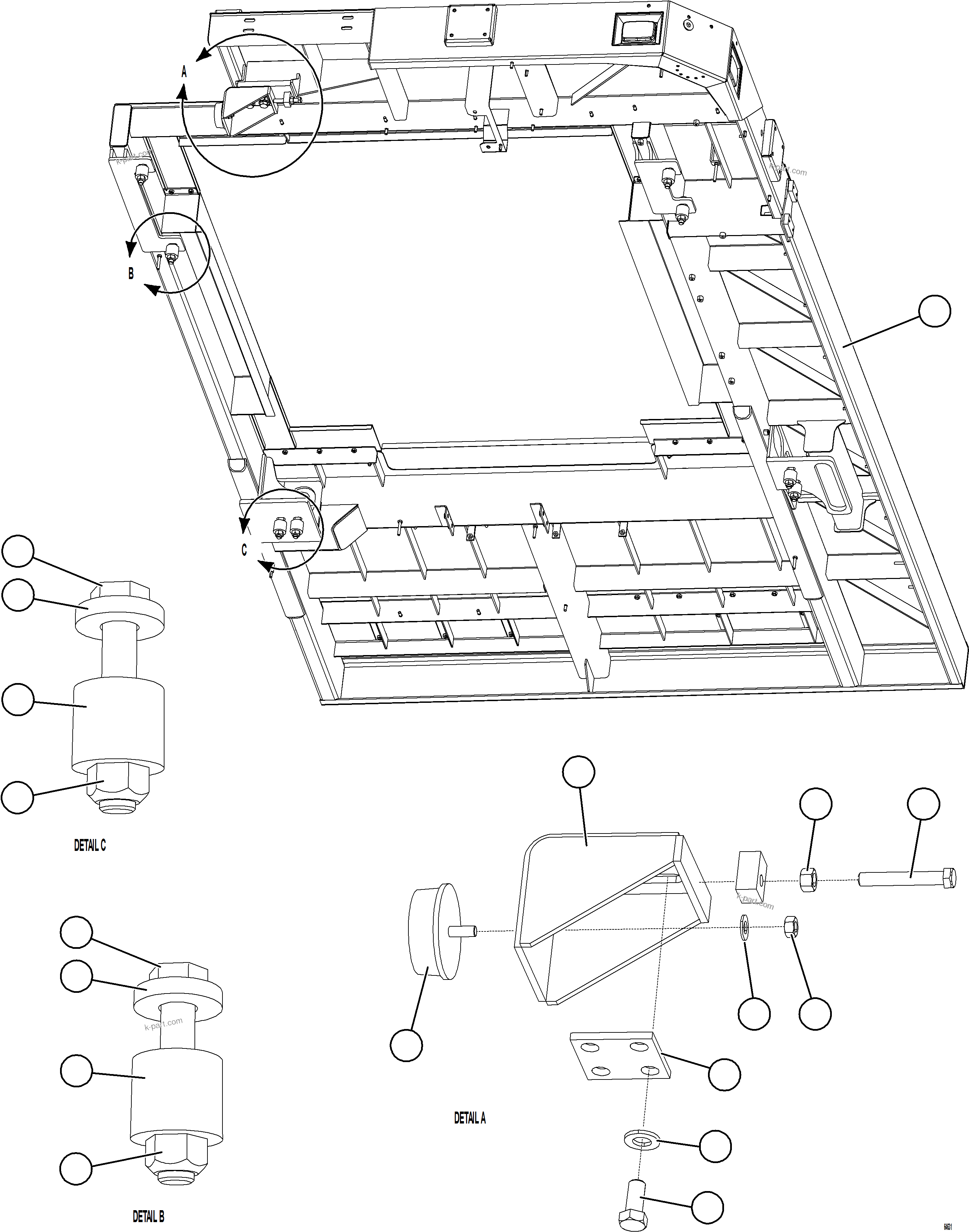 Komatsu parts book diagram for AFE77-BU 830E-5 S/N A50216 - A50217  KCH: LH DECK INSTALLATION