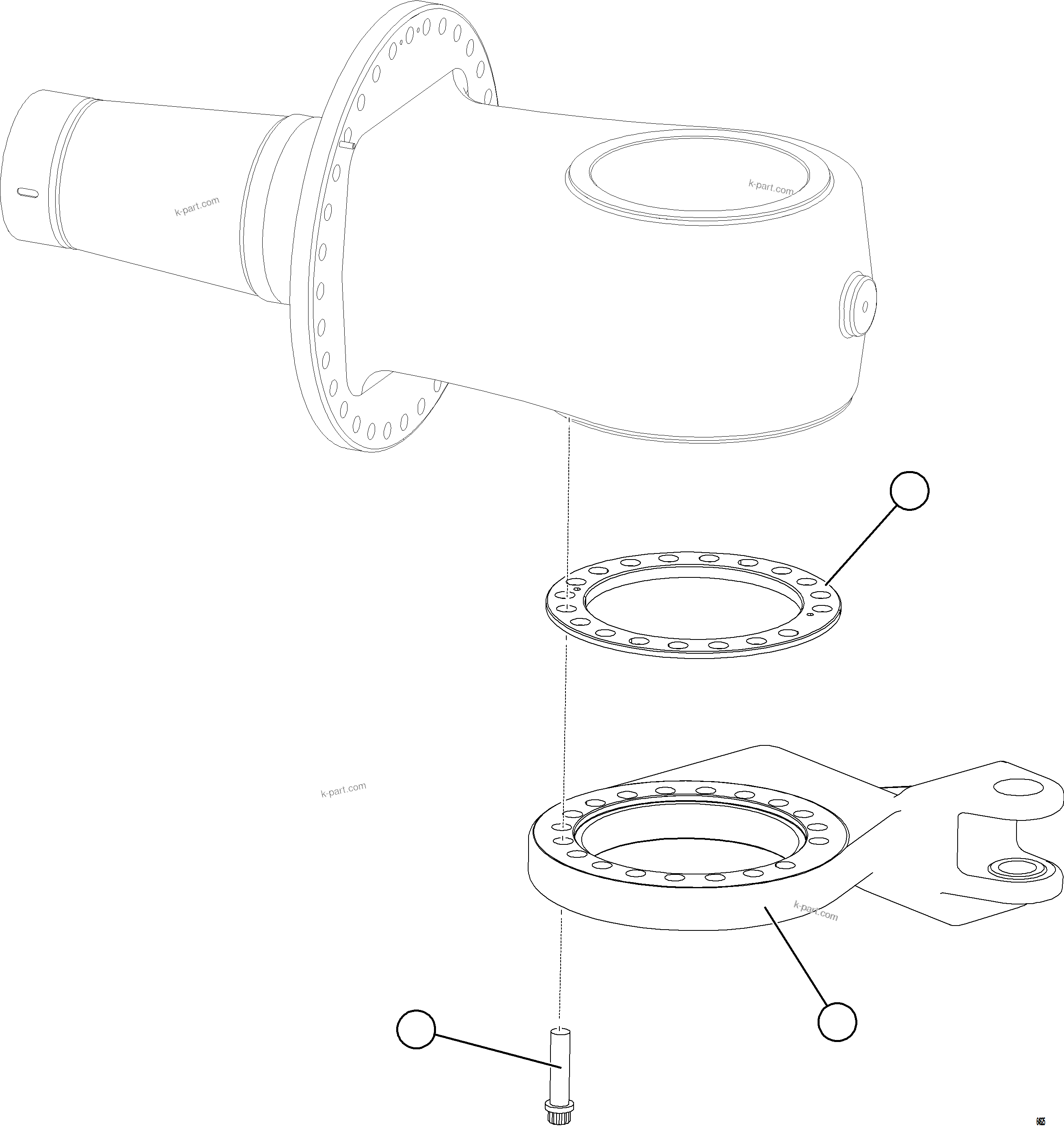 Komatsu parts book diagram for AFE77-BU 830E-5 S/N A50216 - A50217  KCH: STEERING ARM INSTALLATION