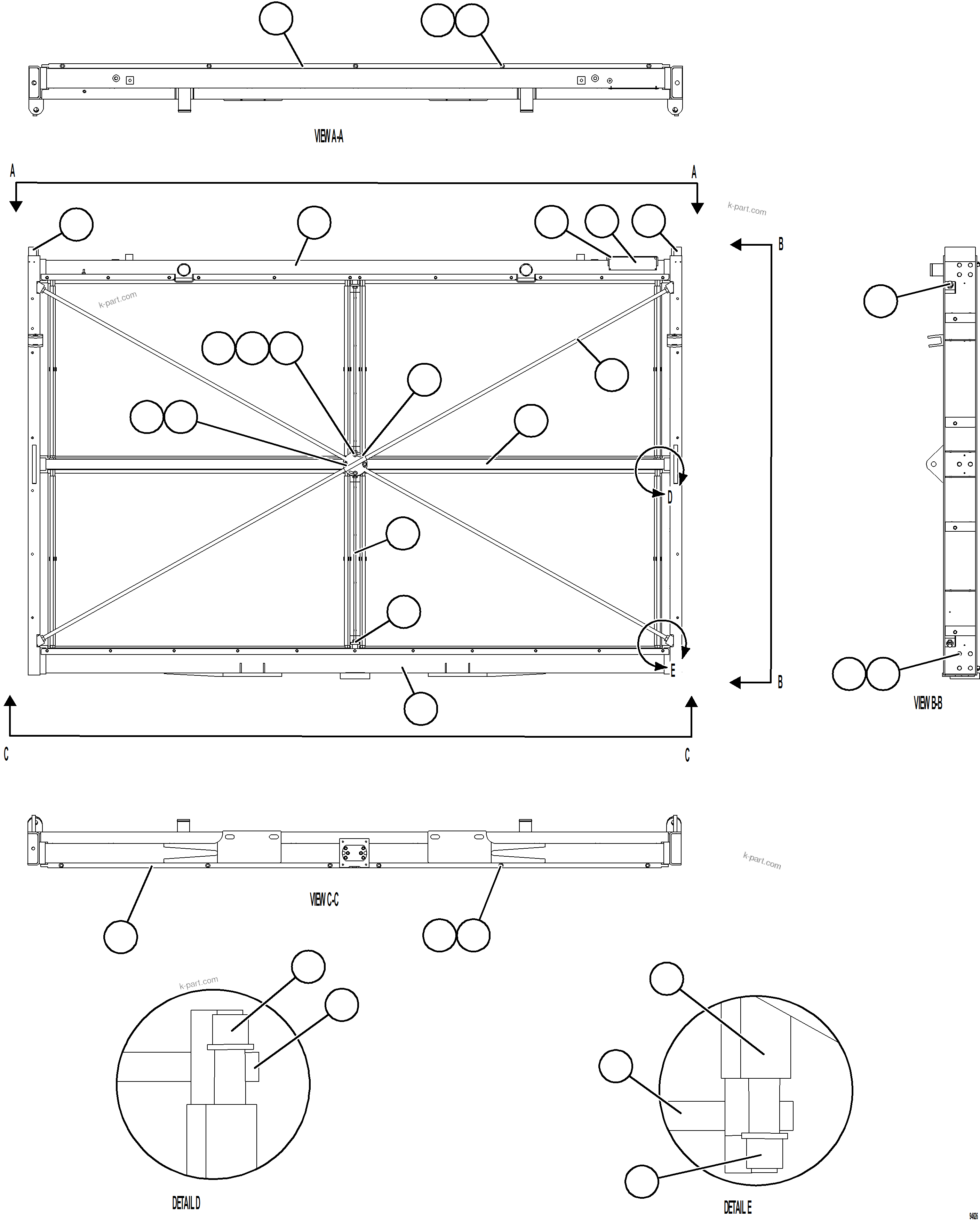 Komatsu parts book diagram for AFE77-CN 830E-5 S/N A50294 - A50295  SMS: HIGH TEMPERATURE CORE