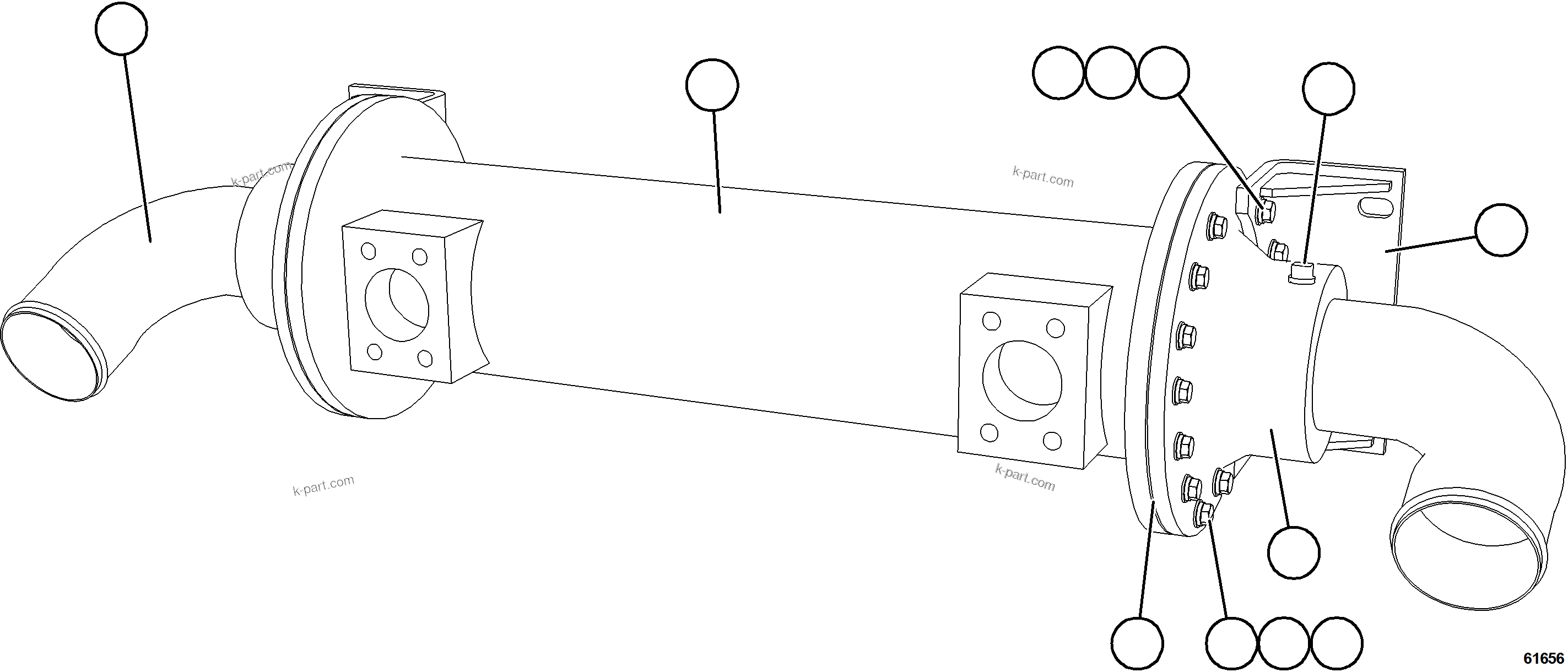 Komatsu parts book diagram for AFE77-CN 830E-5 S/N A50294 - A50295  SMS: HEAT EXCHANGER