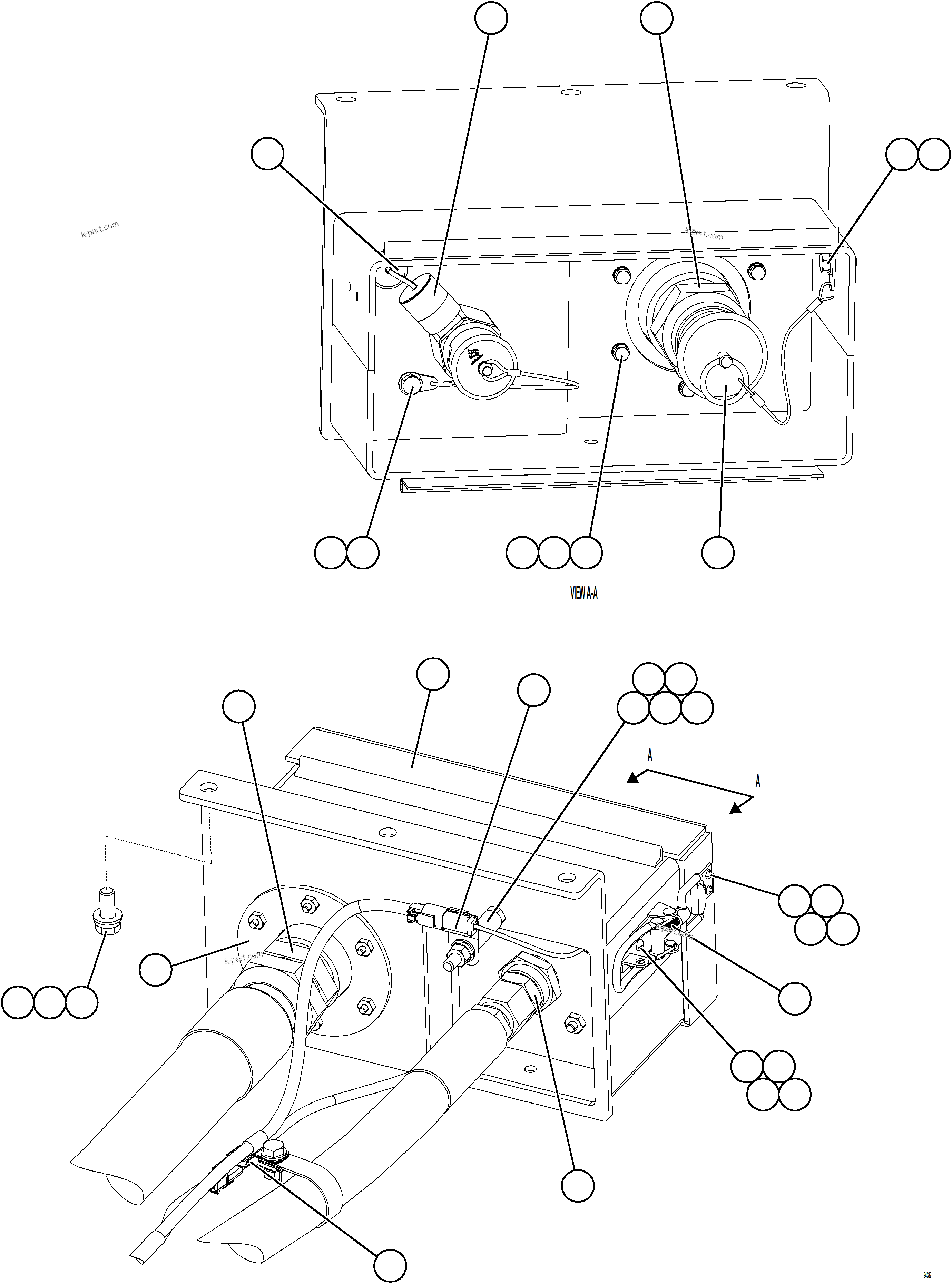 Komatsu parts book diagram for AFE77-CN 830E-5 S/N A50294 - A50295  SMS: FUEL TANK/DEF TANK REMOTE FILL - LH    2/2