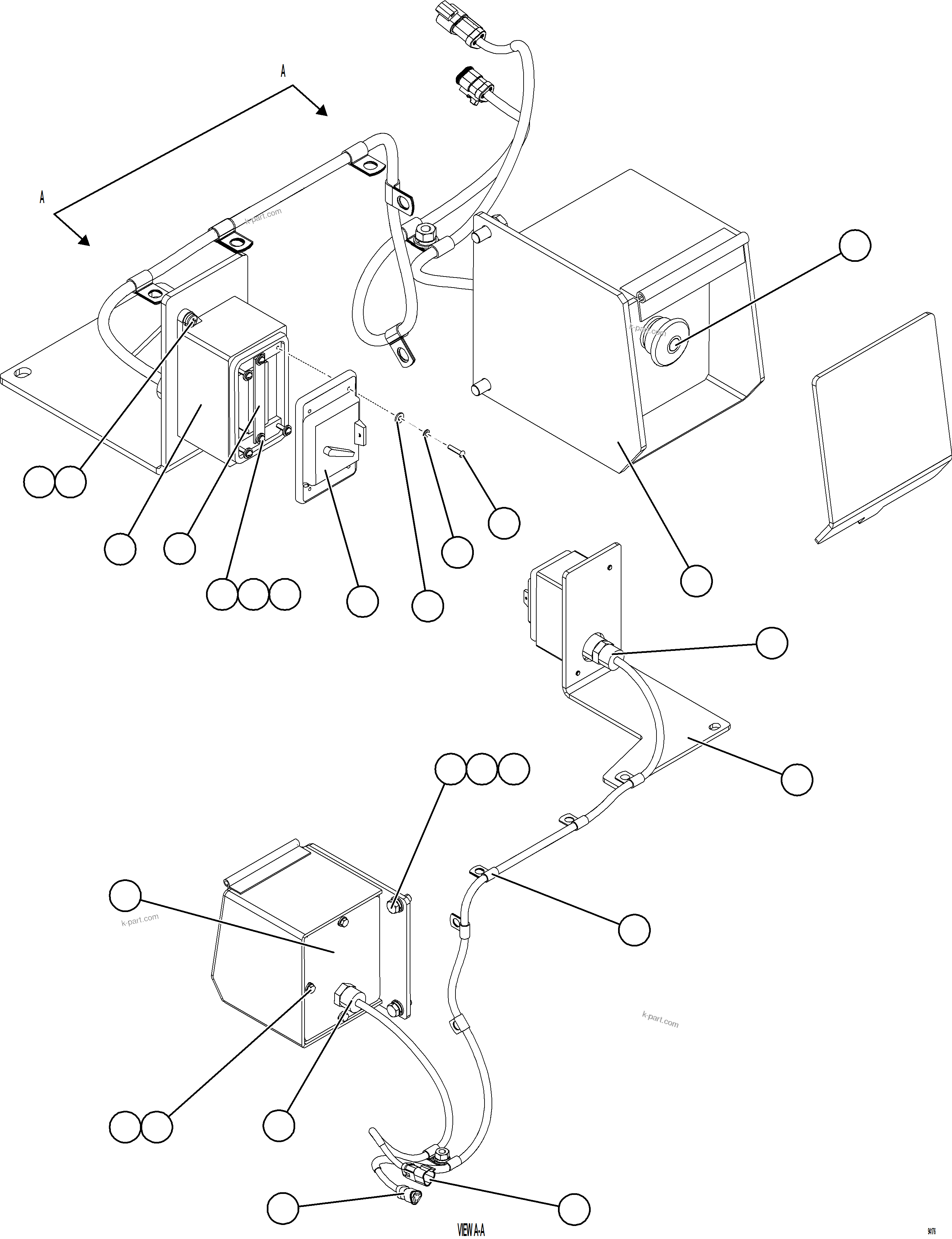 Komatsu parts book diagram for AFE77-CN 830E-5 S/N A50294 - A50295  SMS: GRND LEVEL ENGINE SHUTDOWN & LADDER LIGHT SWITCHES