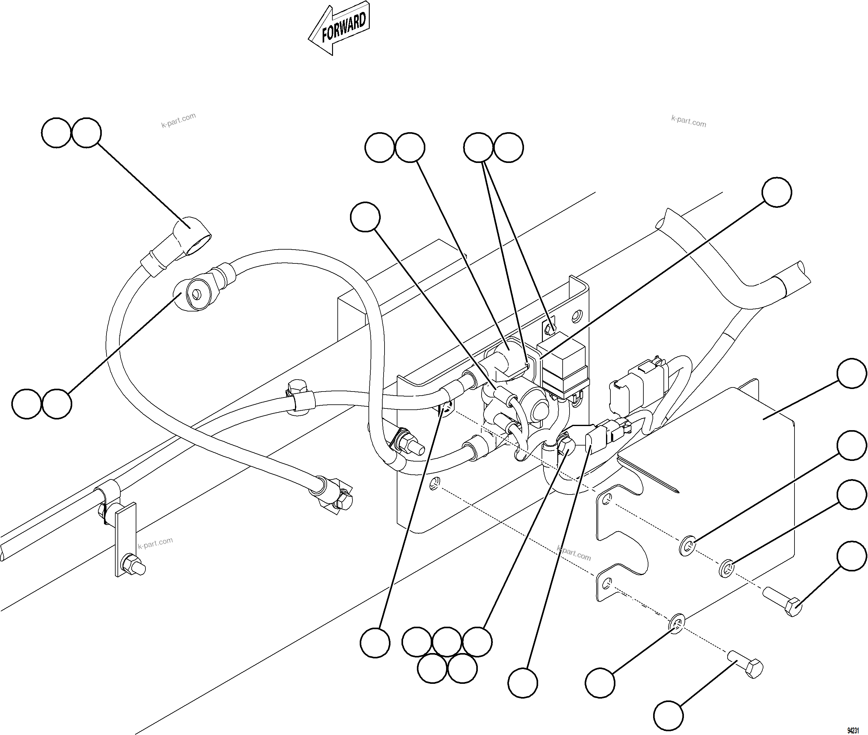 Komatsu parts book diagram for AFE77-CN 830E-5 S/N A50294 - A50295  SMS: ENGINE PRELUBE WIRING    2/2