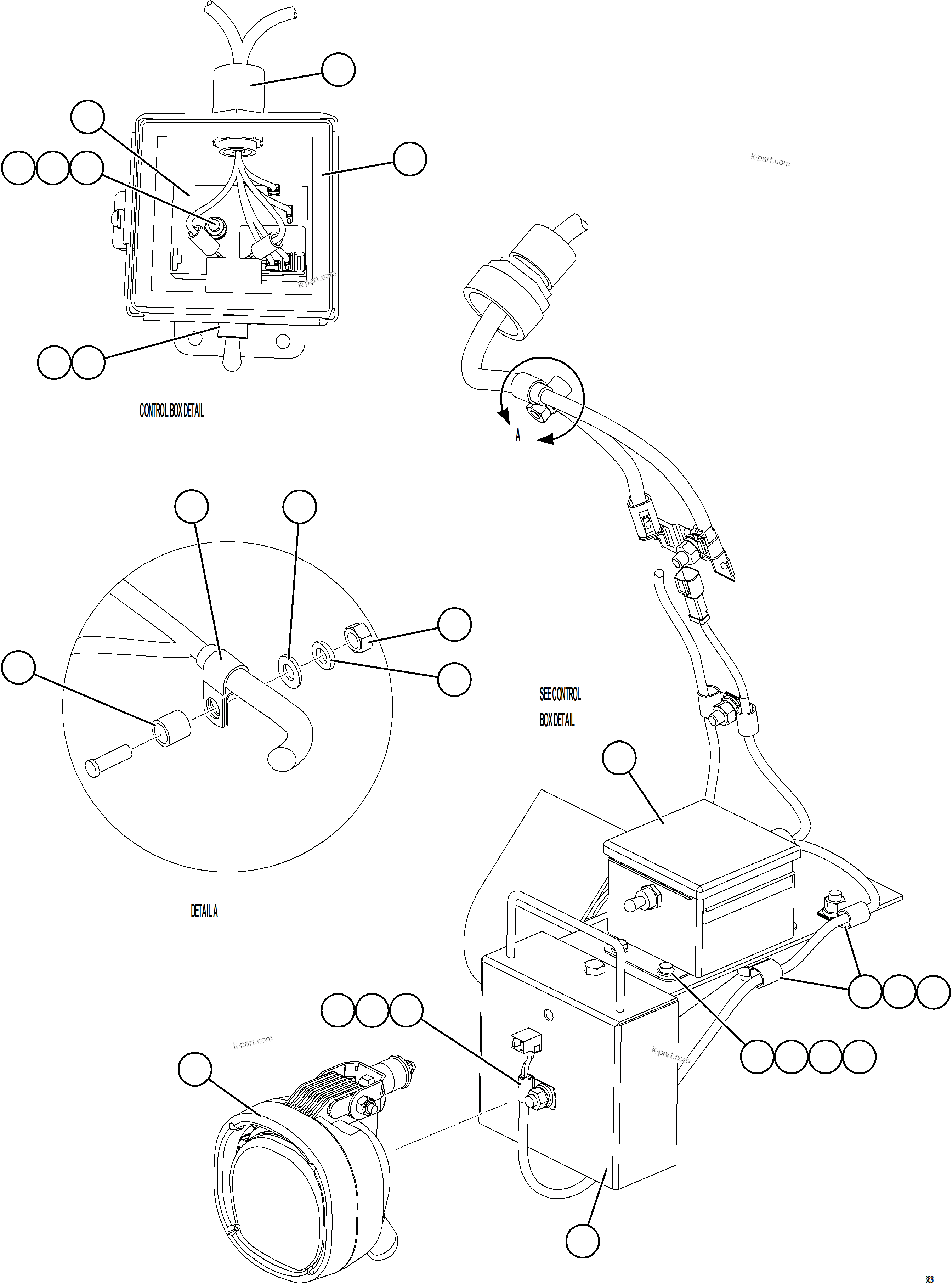 Komatsu parts book diagram for AFE77-CN 830E-5 S/N A50294 - A50295  SMS: REAR AXLE HOUSING SERVICE LIGHT