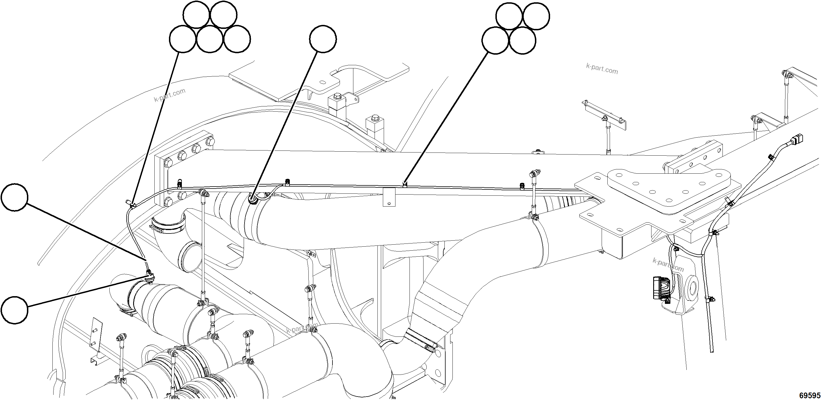 Komatsu parts book diagram for AFE77-CN 830E-5 S/N A50294 - A50295  SMS: ENGINE AIR INTAKE PRESSURE SWITCH