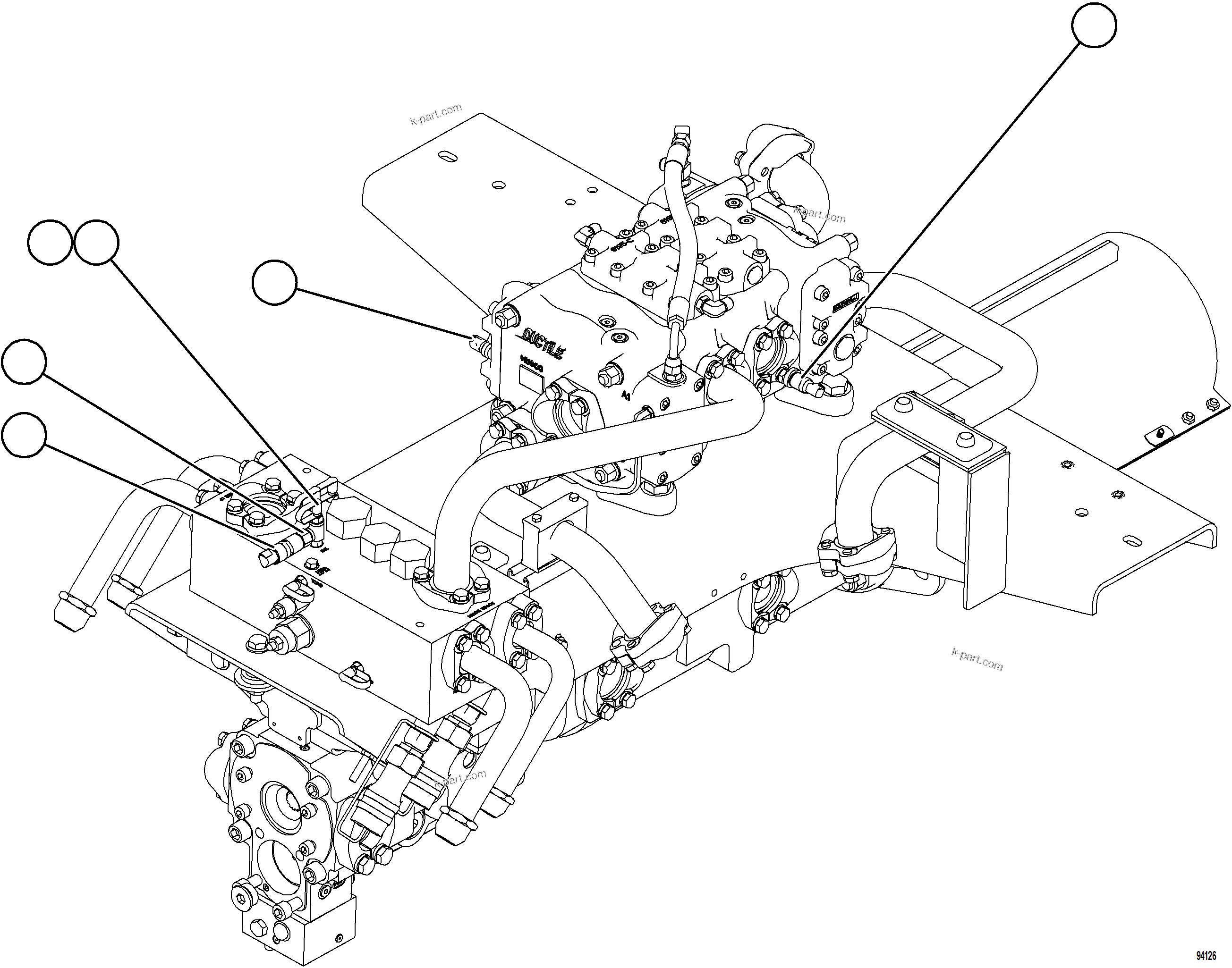 Komatsu parts book diagram for AFE77-CN 830E-5 S/N A50294 - A50295  SMS: PUMP MODULE PRESSURE SENSORS & SWITCHES