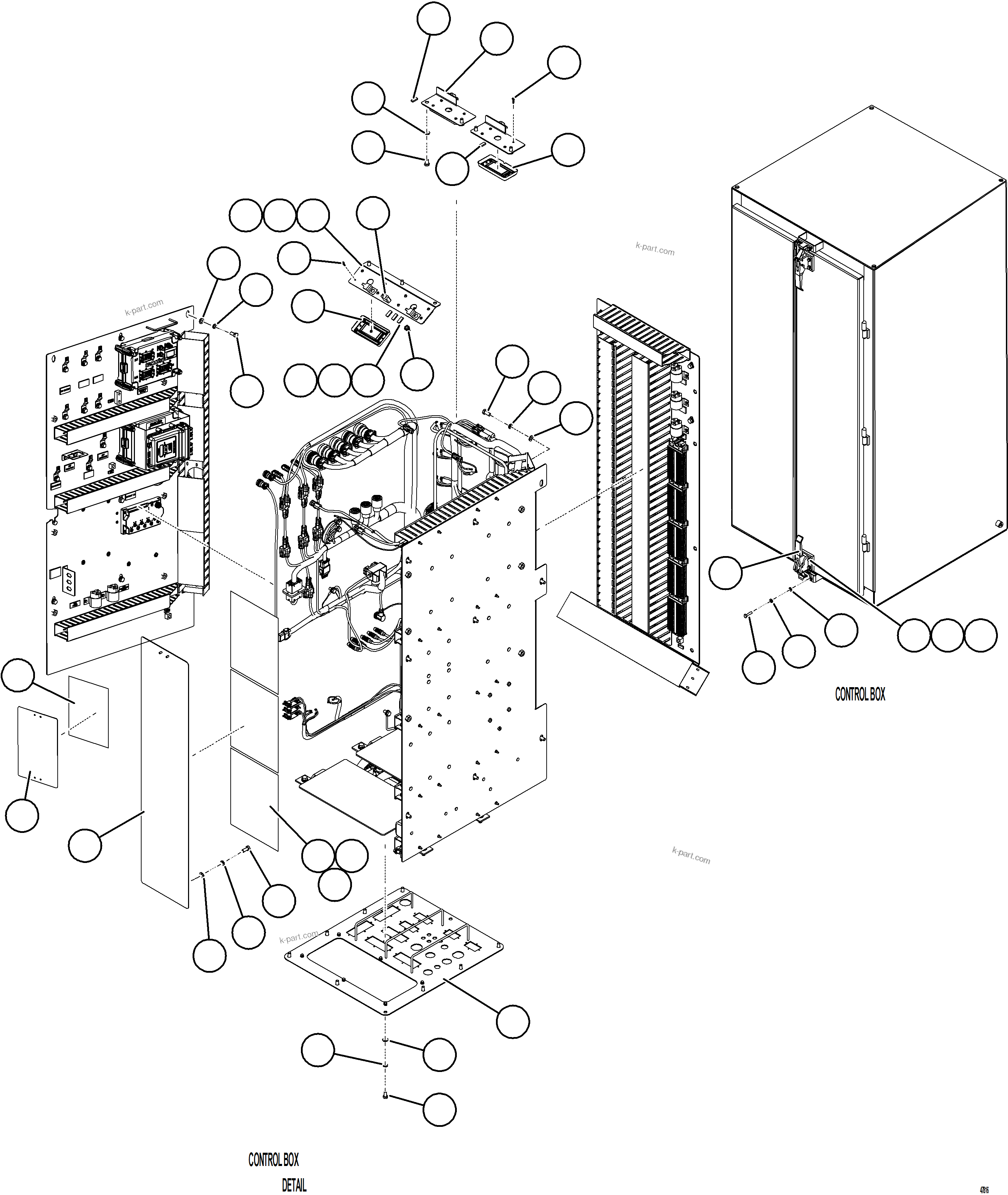 Komatsu parts book diagram for AFE77-CN 830E-5 S/N A50294 - A50295  SMS: AUXILIARY CONTROL CABINET STRUCTURE    2/2