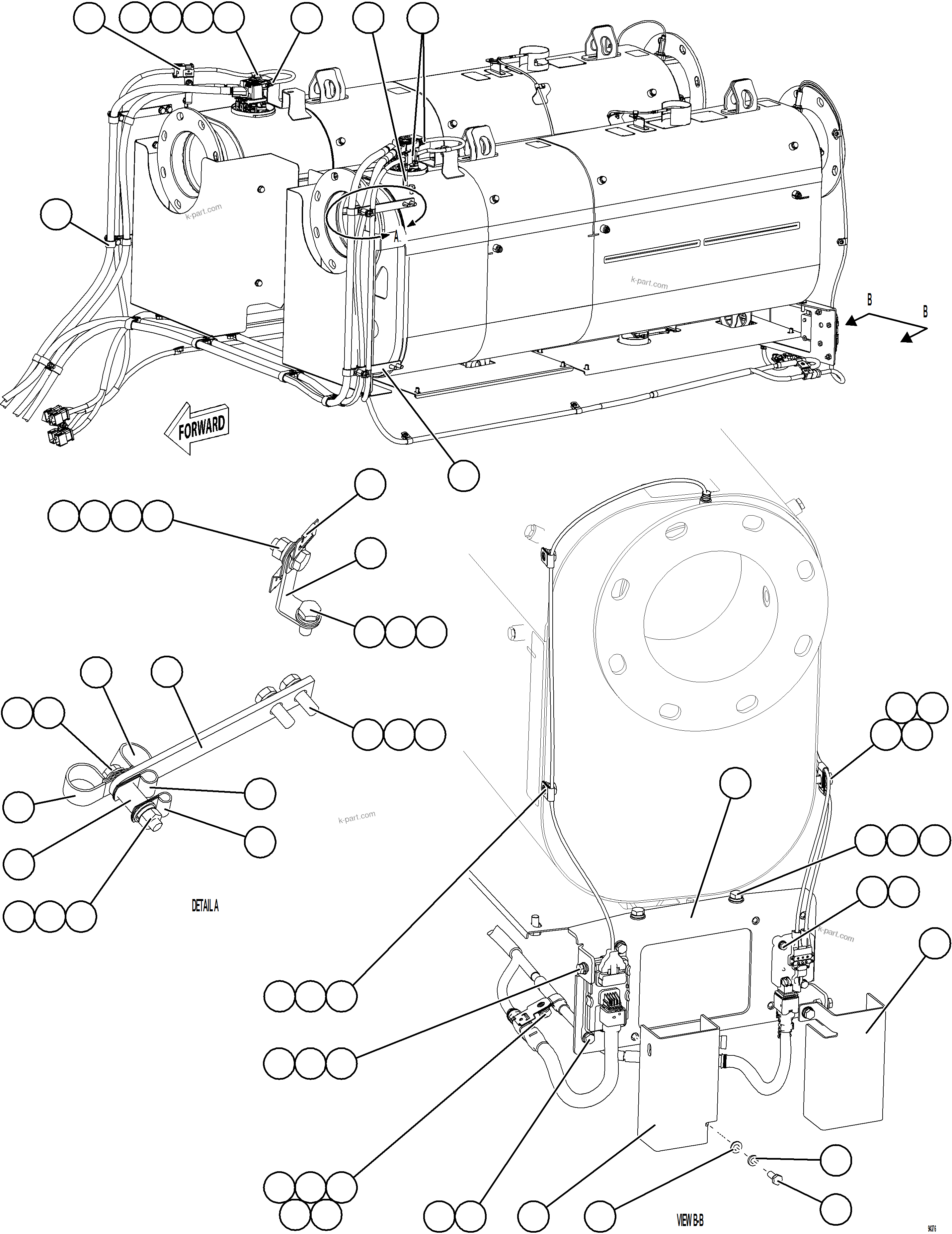 Komatsu parts book diagram for AFE77-CN 830E-5 S/N A50294 - A50295  SMS: DEF SYSTEM WIRING    2/3