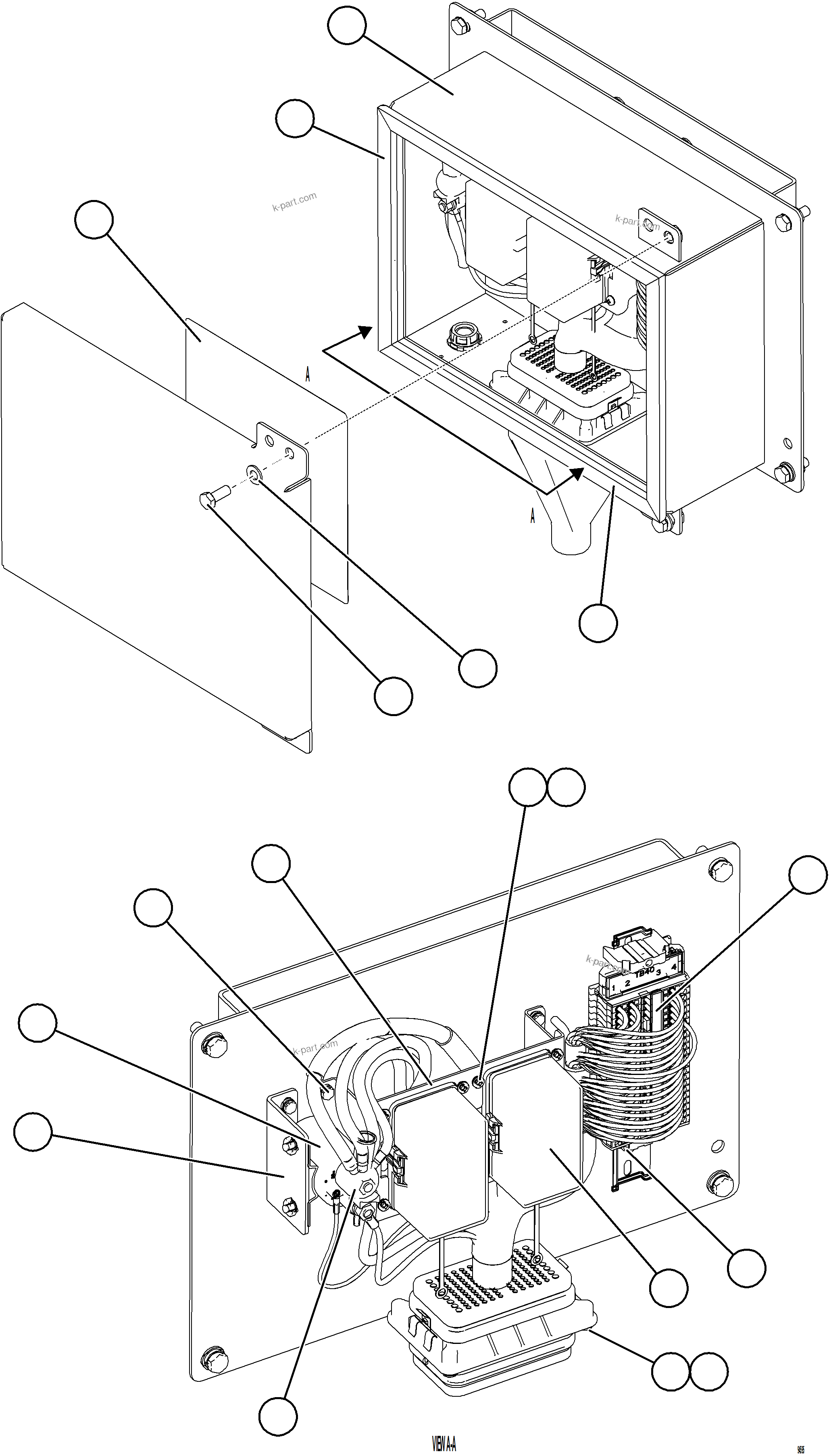 Komatsu parts book diagram for AFE77-CN 830E-5 S/N A50294 - A50295  SMS: DEF SYSTEM WIRING RELAY BOX