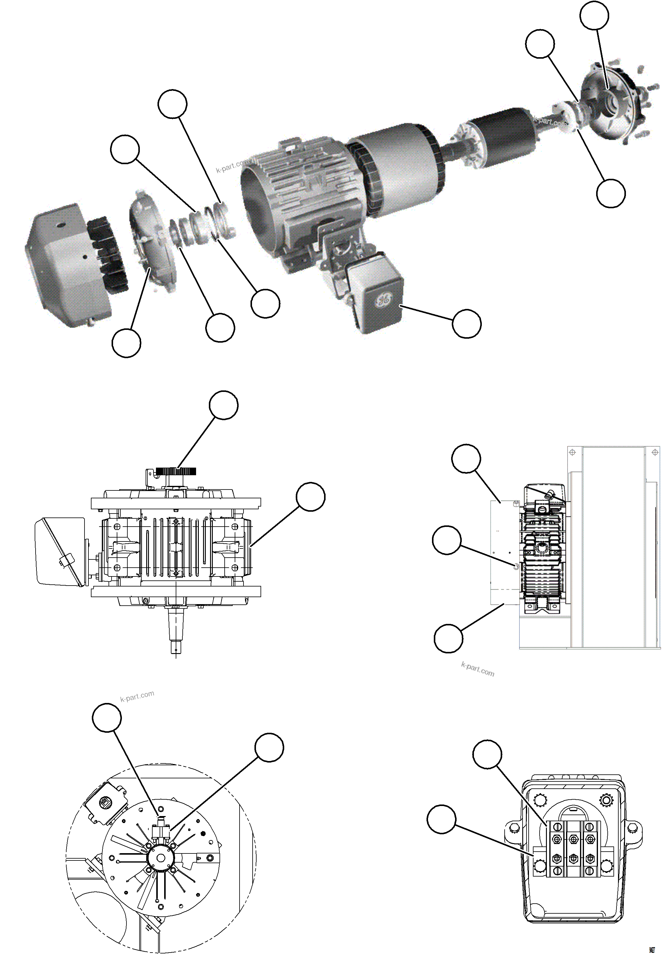 Komatsu parts book diagram for AFE77-CN 830E-5 S/N A50294 - A50295  SMS: AUXILIARY BLOWER MOTOR
