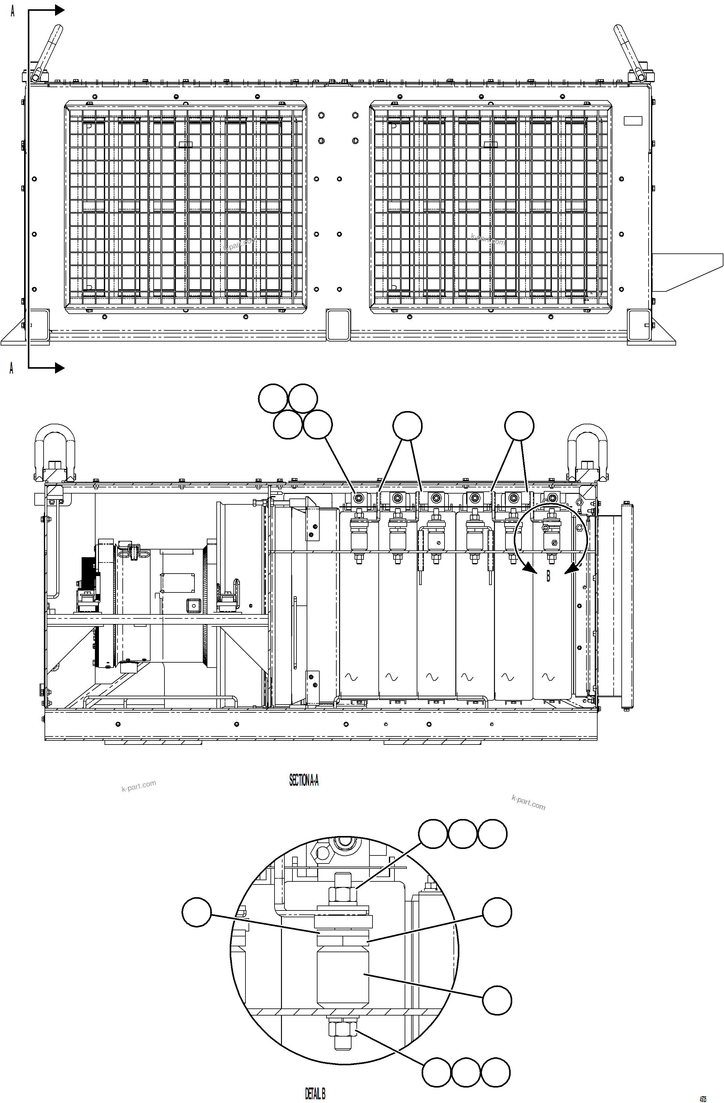 Komatsu parts book diagram for AFE77-CN 830E-5 S/N A50294 - A50295  SMS: RETARDING GRID    6/6