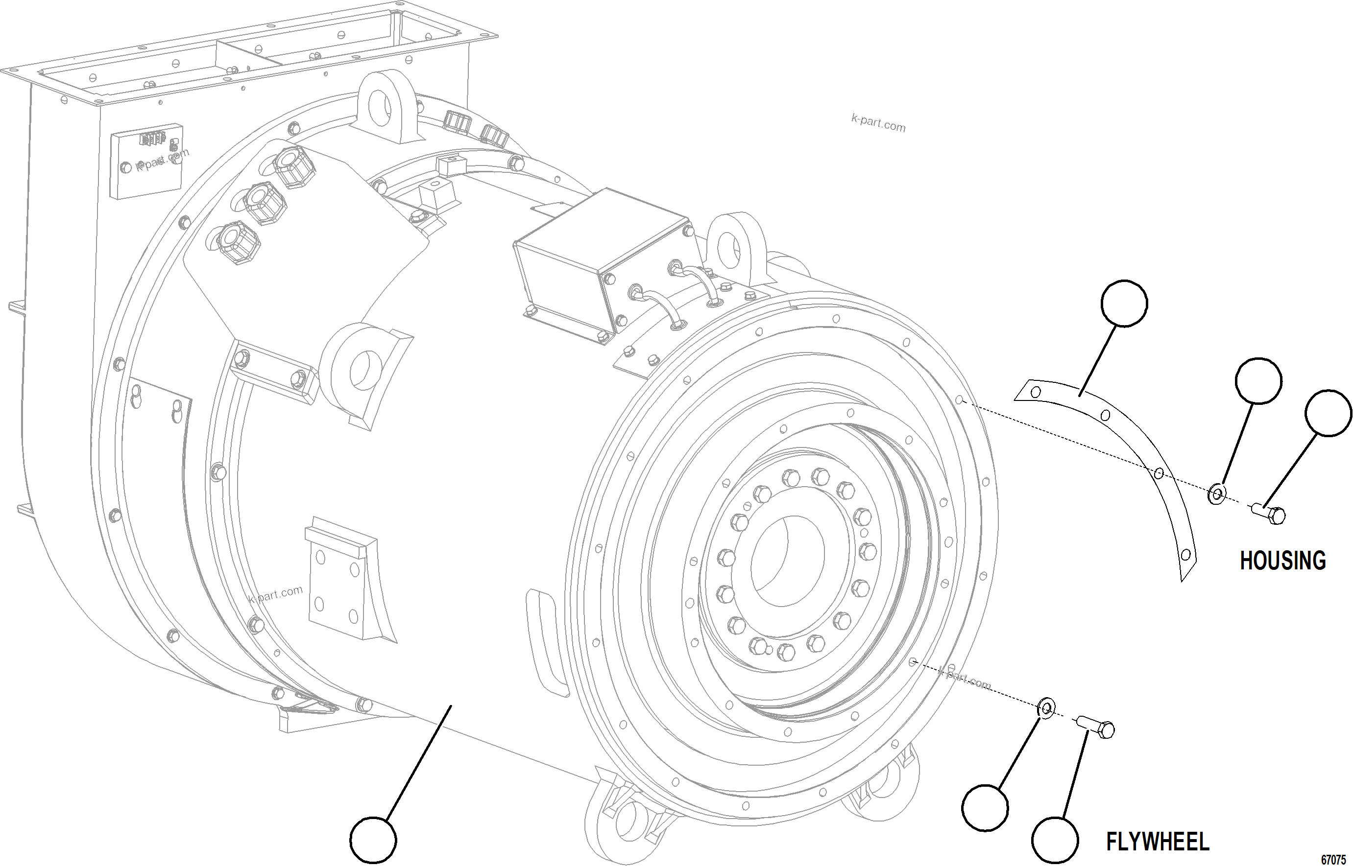 Komatsu parts book diagram for AFE77-CN 830E-5 S/N A50294 - A50295  SMS: ALTERNATOR INSTALLATION