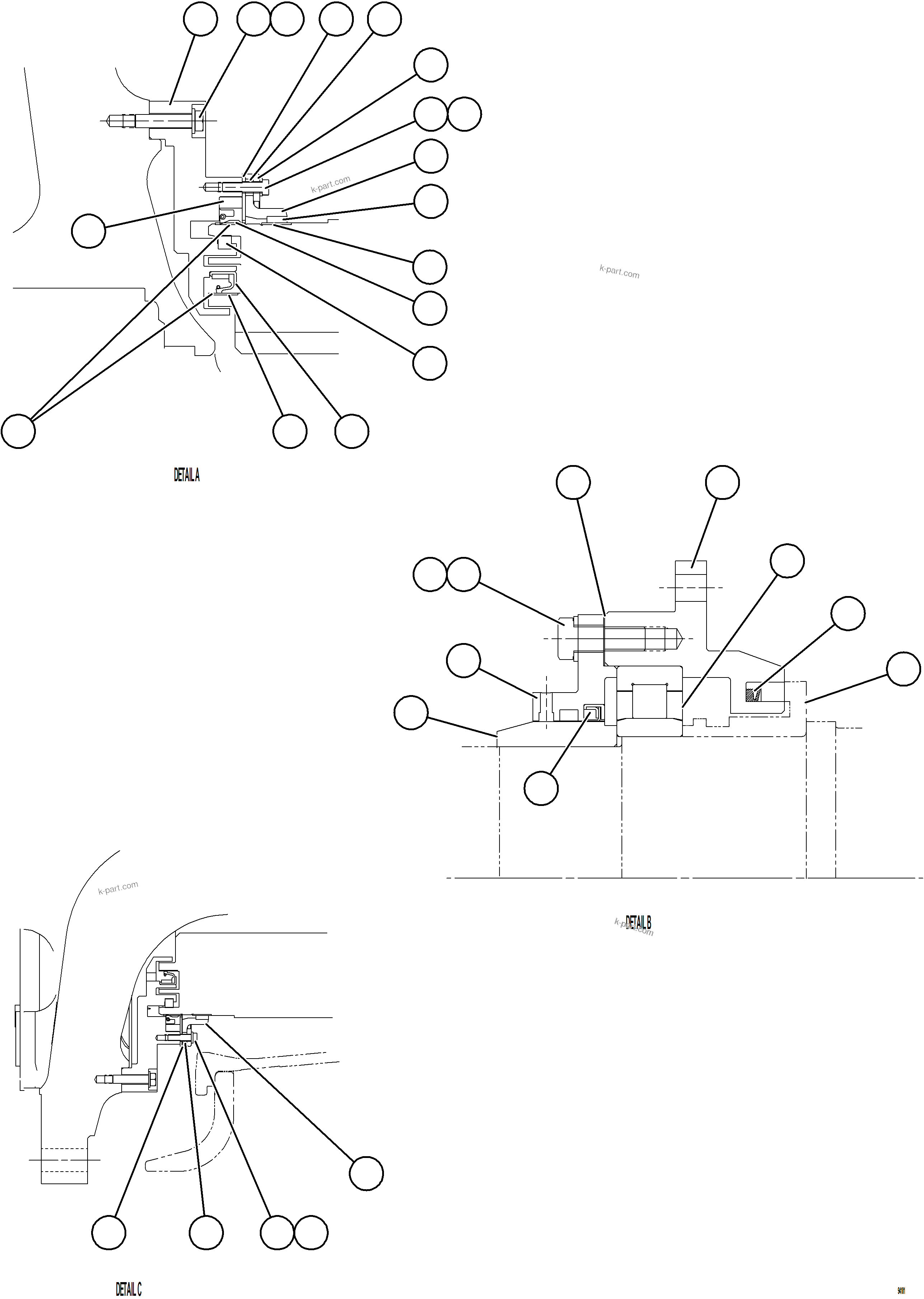 Komatsu parts book diagram for AFE77-CN 830E-5 S/N A50294 - A50295  SMS: WHEEL MOTOR    5/9