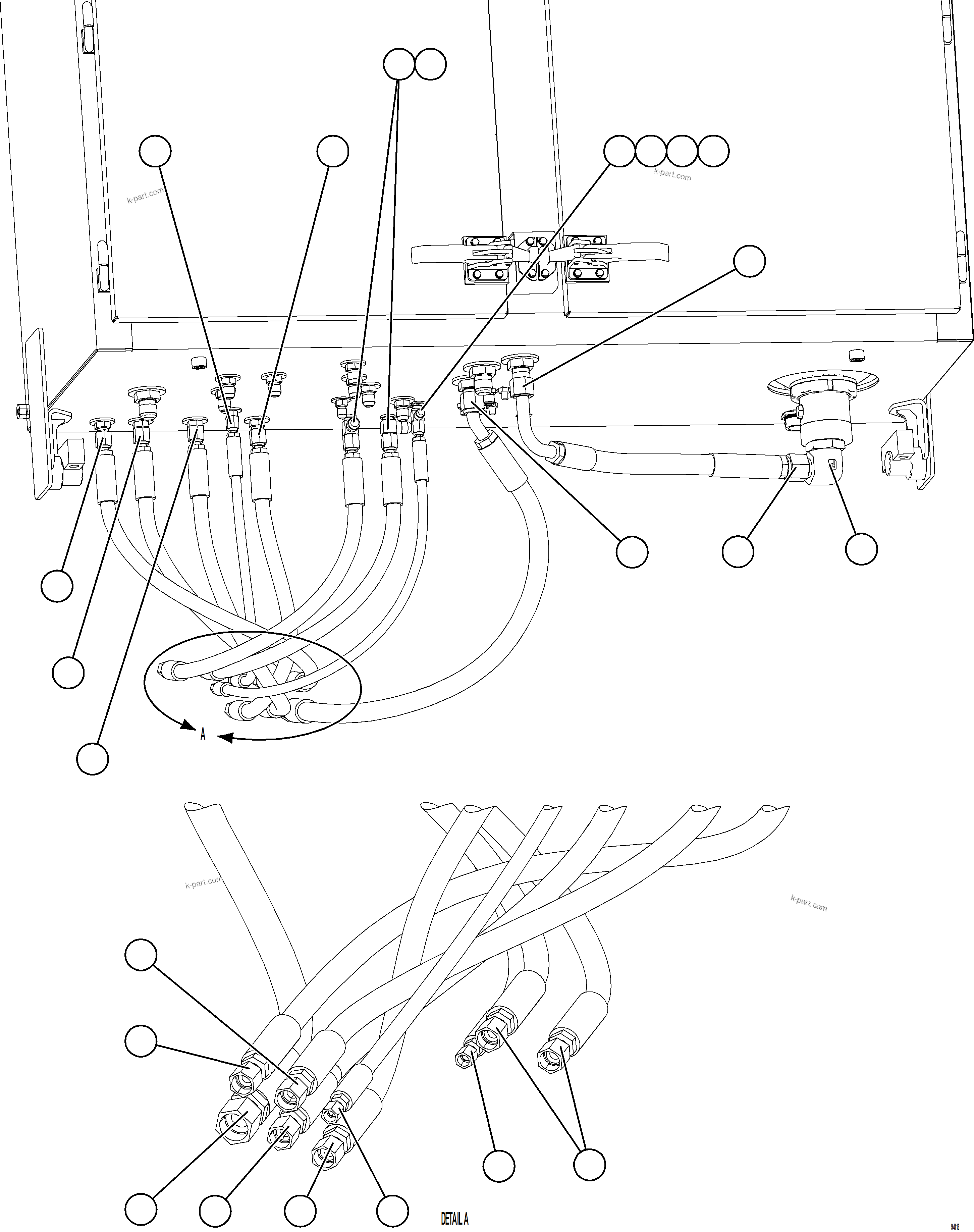 Komatsu parts book diagram for AFE77-CN 830E-5 S/N A50294 - A50295  SMS: BRAKE MANIFOLD PIPING